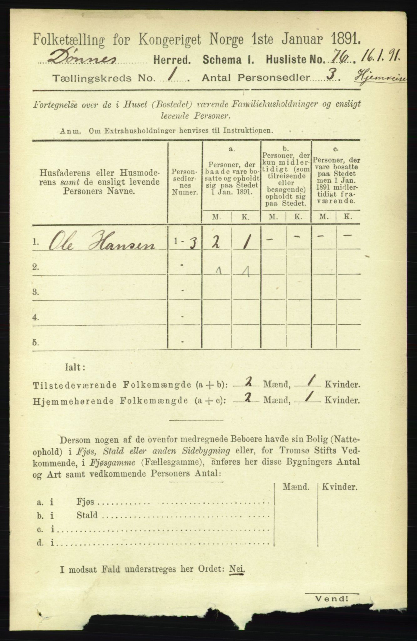 RA, 1891 census for 1827 Dønnes, 1891, p. 89