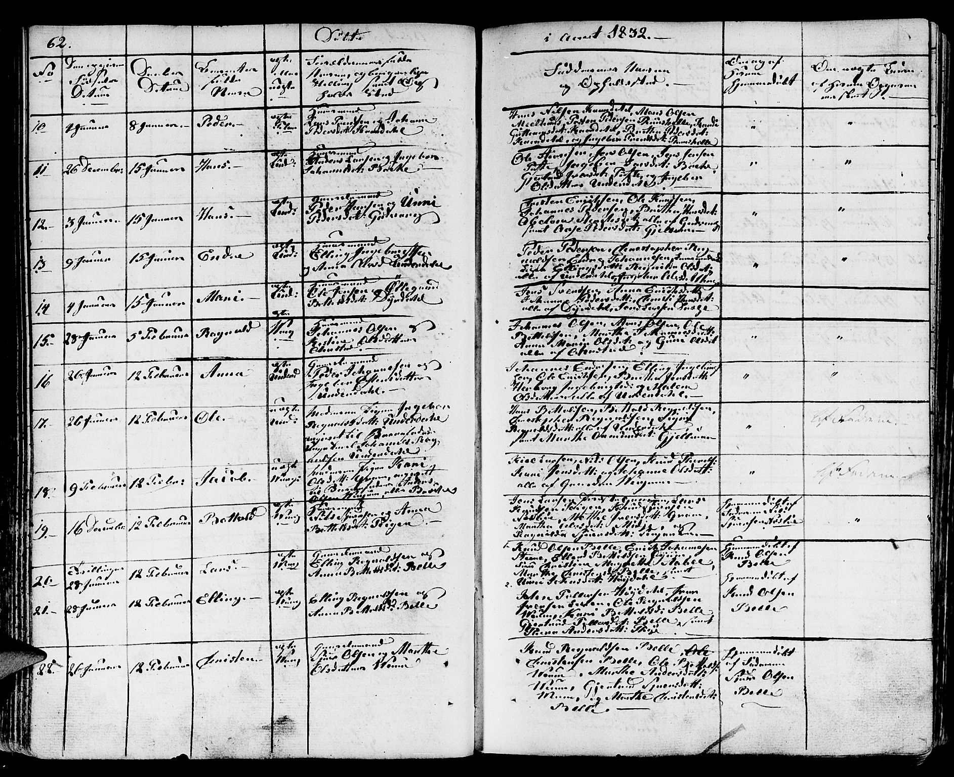 Aurland sokneprestembete, SAB/A-99937/H/Ha/Haa/L0006: Parish register (official) no. A 6, 1821-1859, p. 62