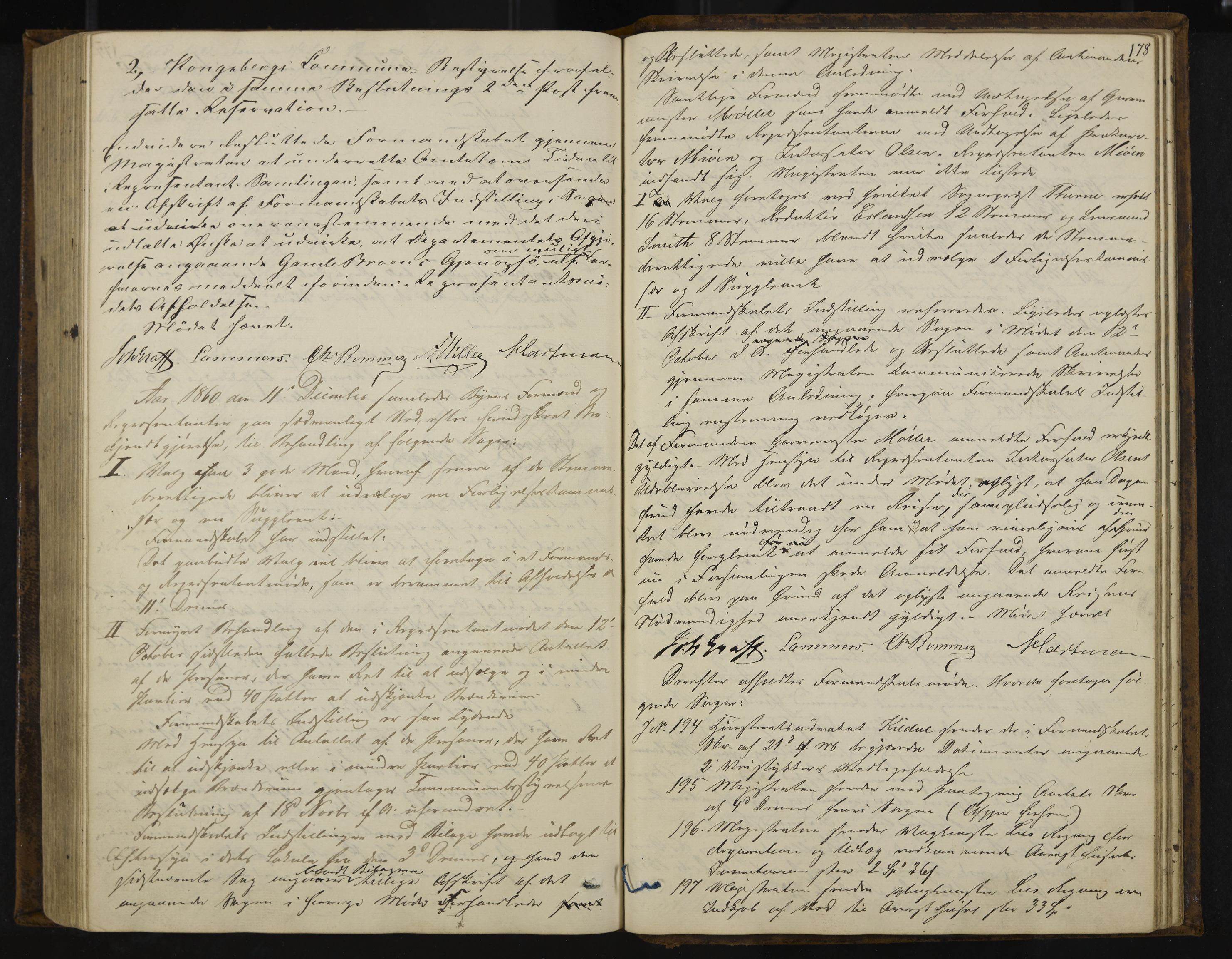 Kongsberg formannskap og sentraladministrasjon, IKAK/0604021-1/A/L0003: Møtebok med register, 1856-1861, p. 178