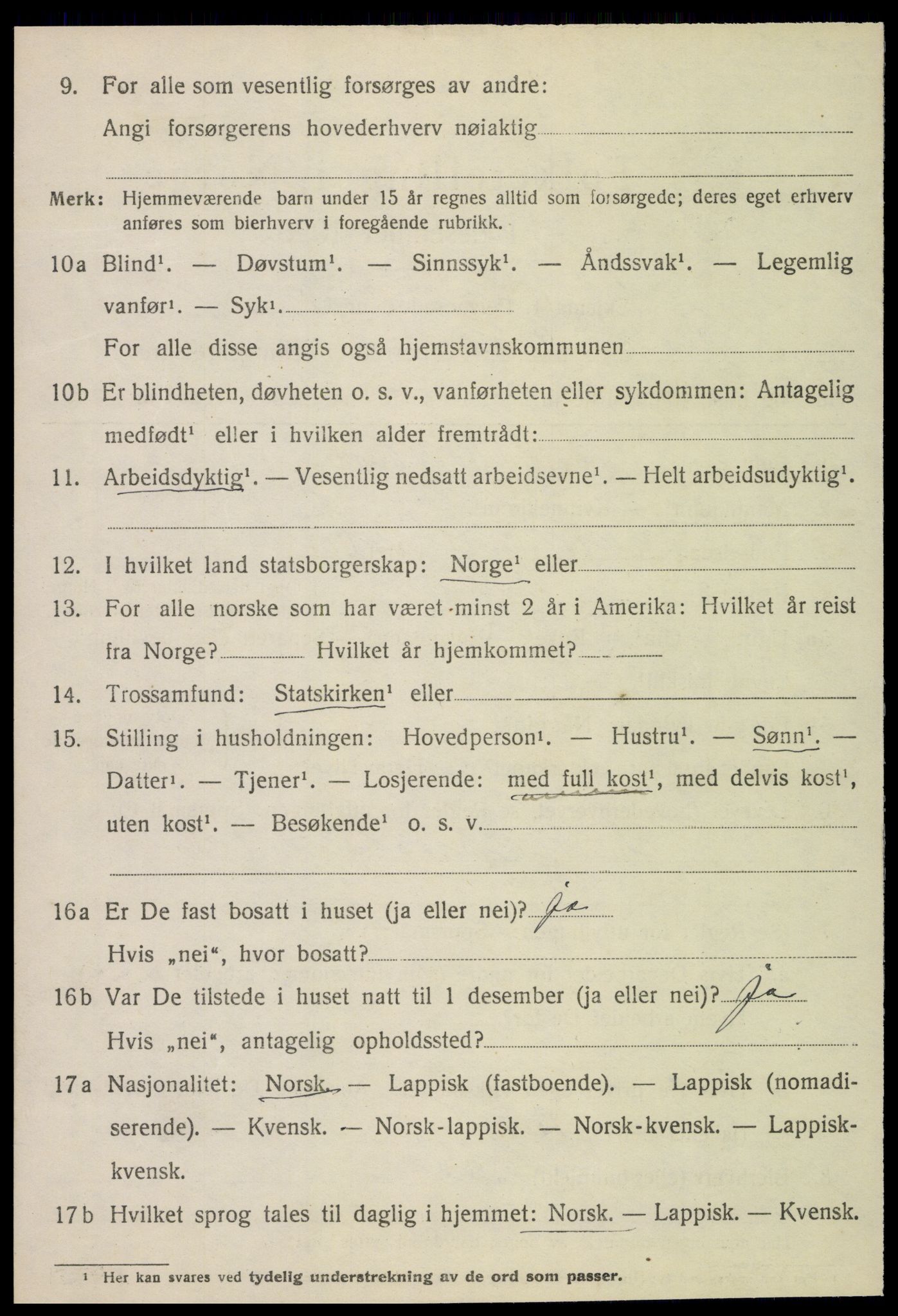 SAT, 1920 census for Leka, 1920, p. 588