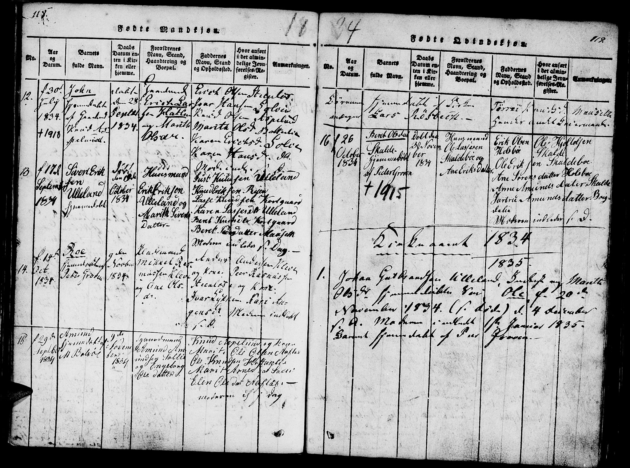 Ministerialprotokoller, klokkerbøker og fødselsregistre - Møre og Romsdal, SAT/A-1454/557/L0679: Parish register (official) no. 557A01, 1818-1843, p. 118-119