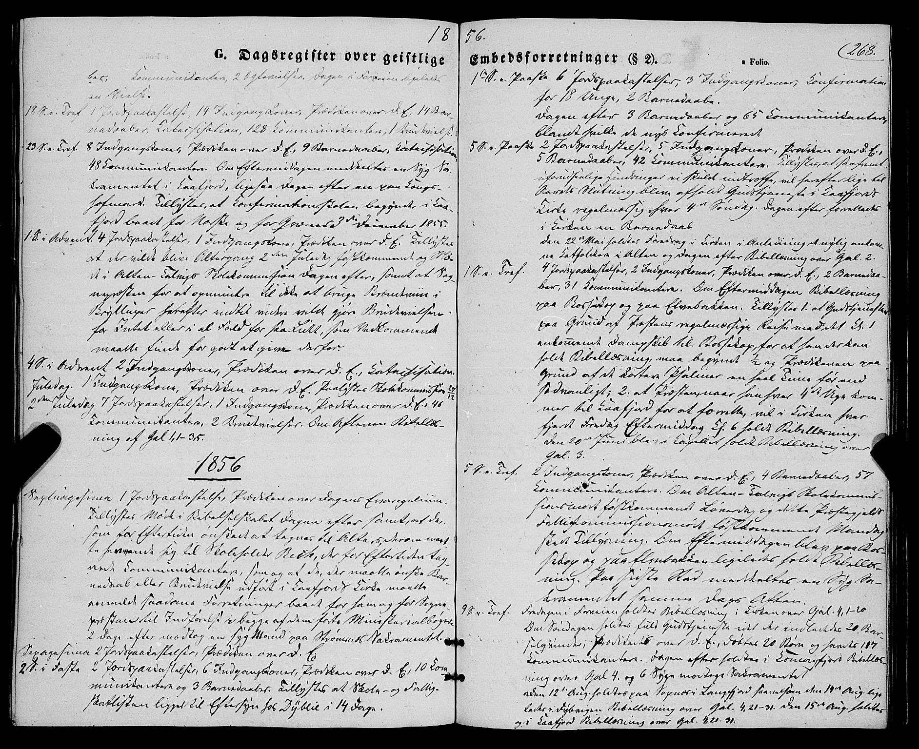 Talvik sokneprestkontor, SATØ/S-1337/H/Ha/L0016kirke: Parish register (official) no. 16, 1847-1857, p. 268
