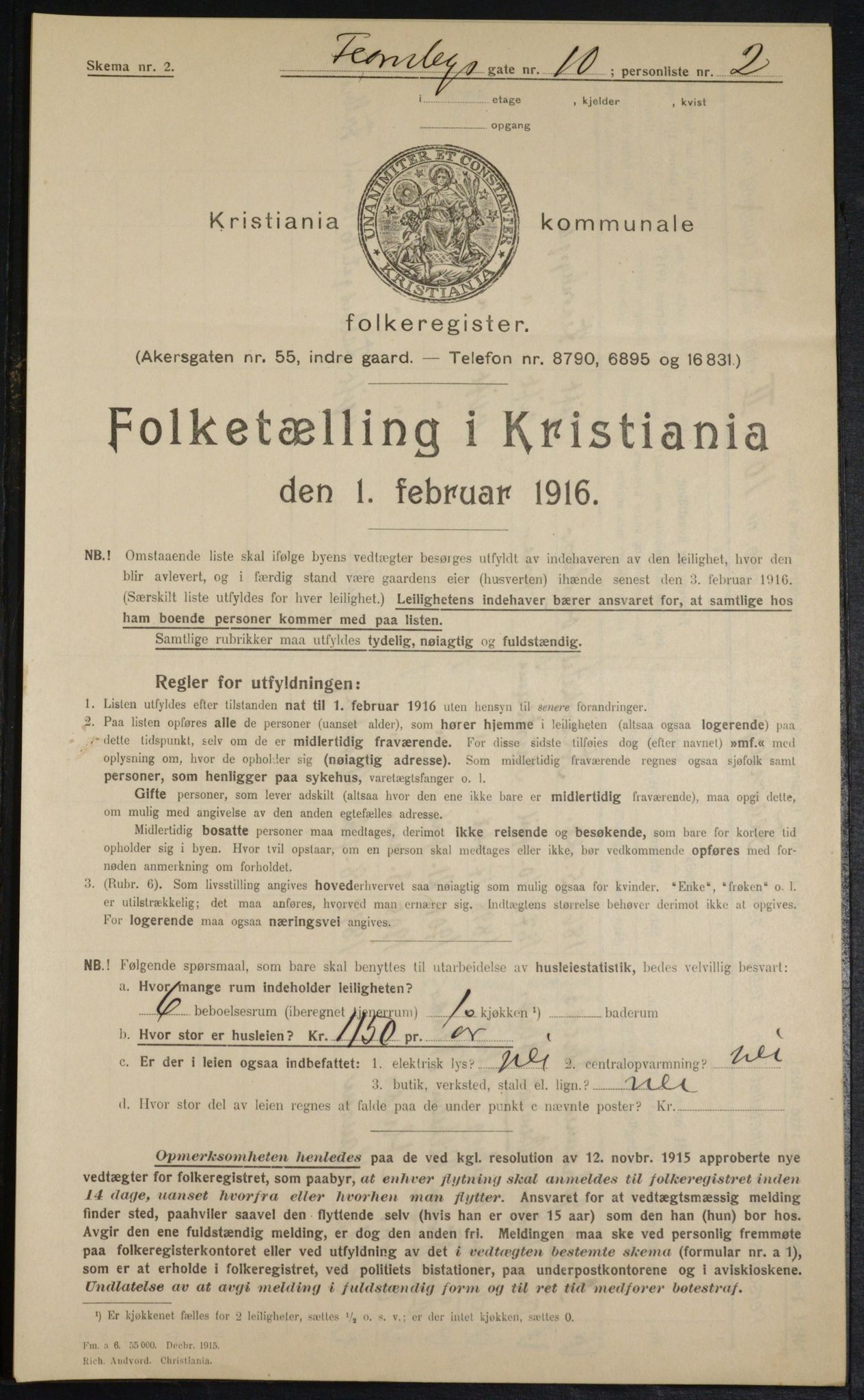 OBA, Municipal Census 1916 for Kristiania, 1916, p. 24351