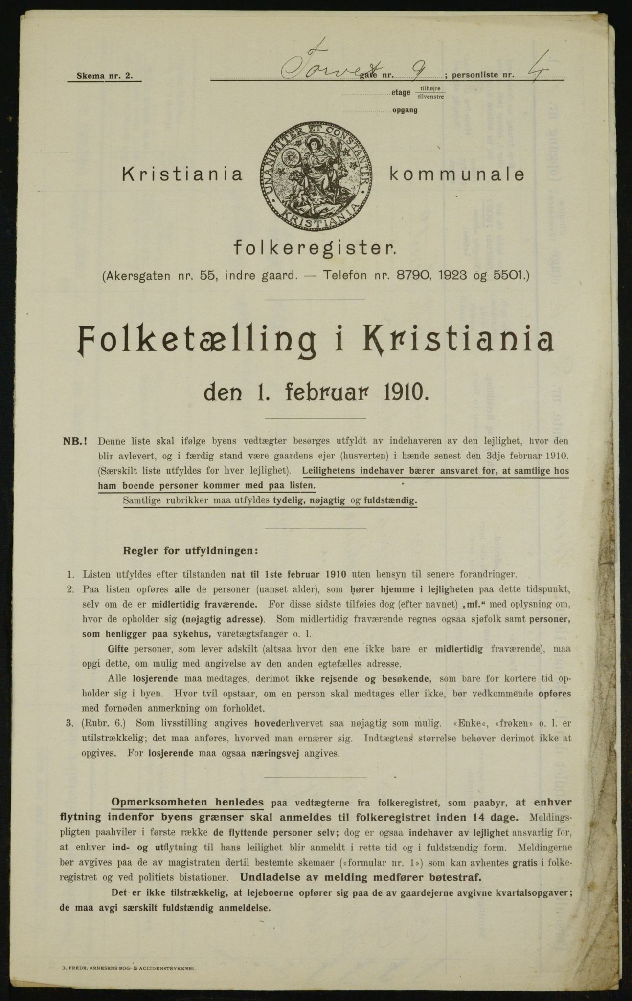 OBA, Municipal Census 1910 for Kristiania, 1910, p. 109328