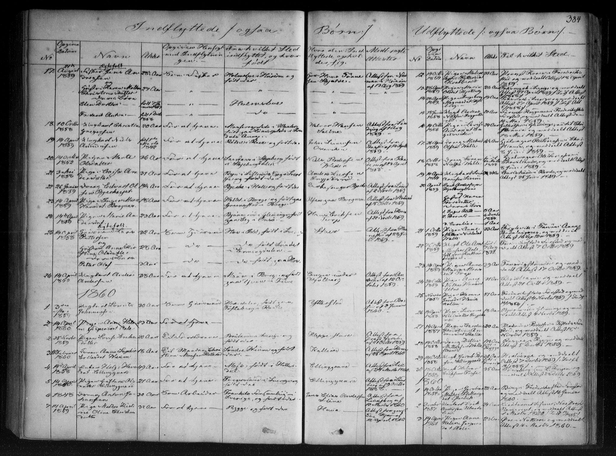 Onsøy prestekontor Kirkebøker, AV/SAO-A-10914/F/Fa/L0003: Parish register (official) no. I 3, 1841-1860, p. 384