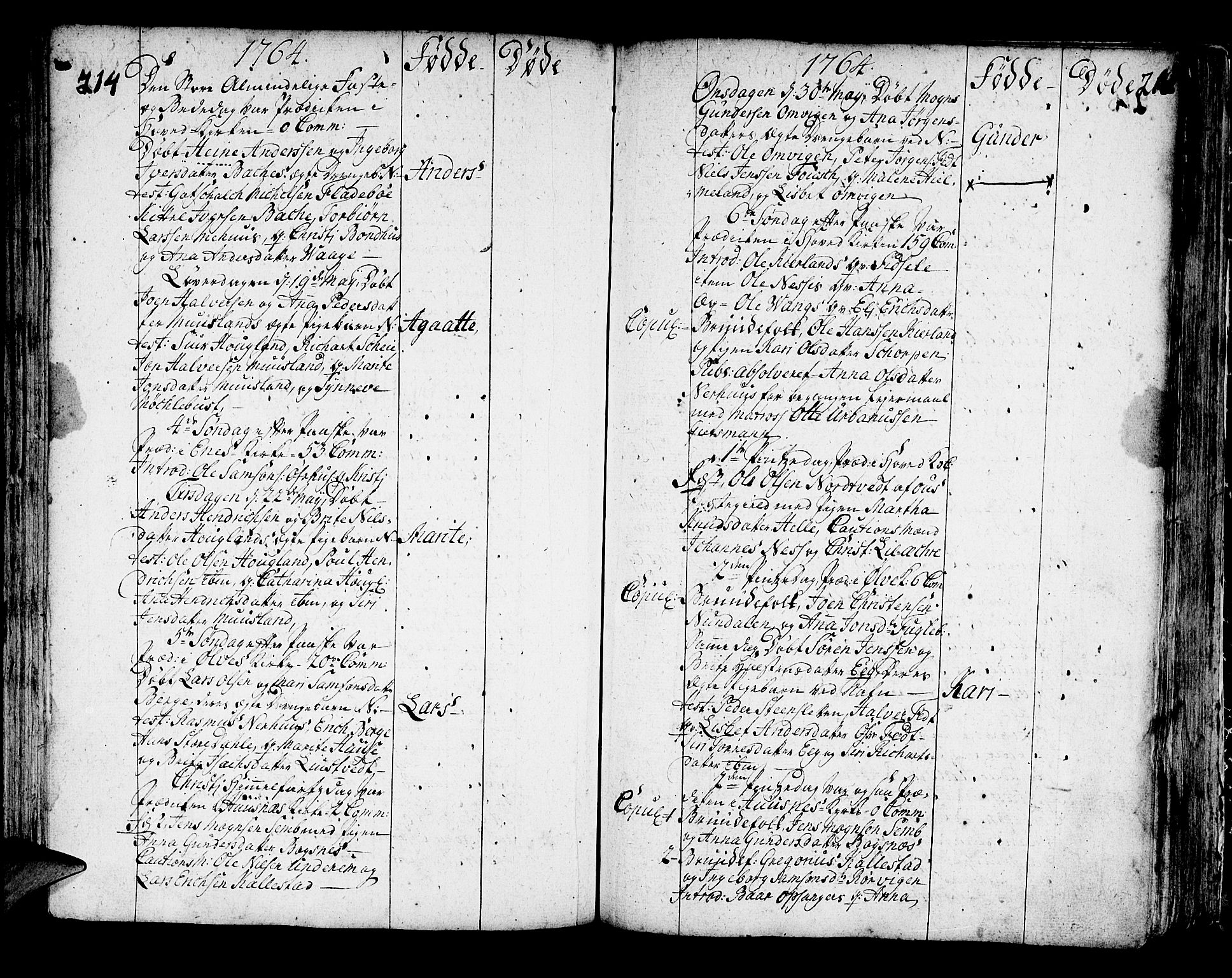 Kvinnherad sokneprestembete, SAB/A-76401/H/Haa: Parish register (official) no. A 3, 1754-1777, p. 214-215