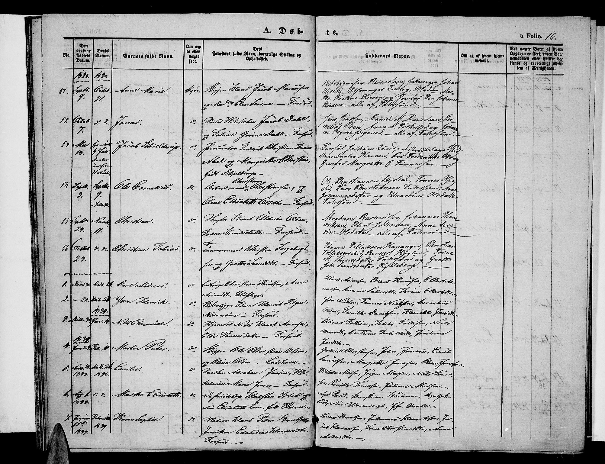 Farsund sokneprestkontor, SAK/1111-0009/F/Fa/L0003: Parish register (official) no. A 3, 1836-1846, p. 16