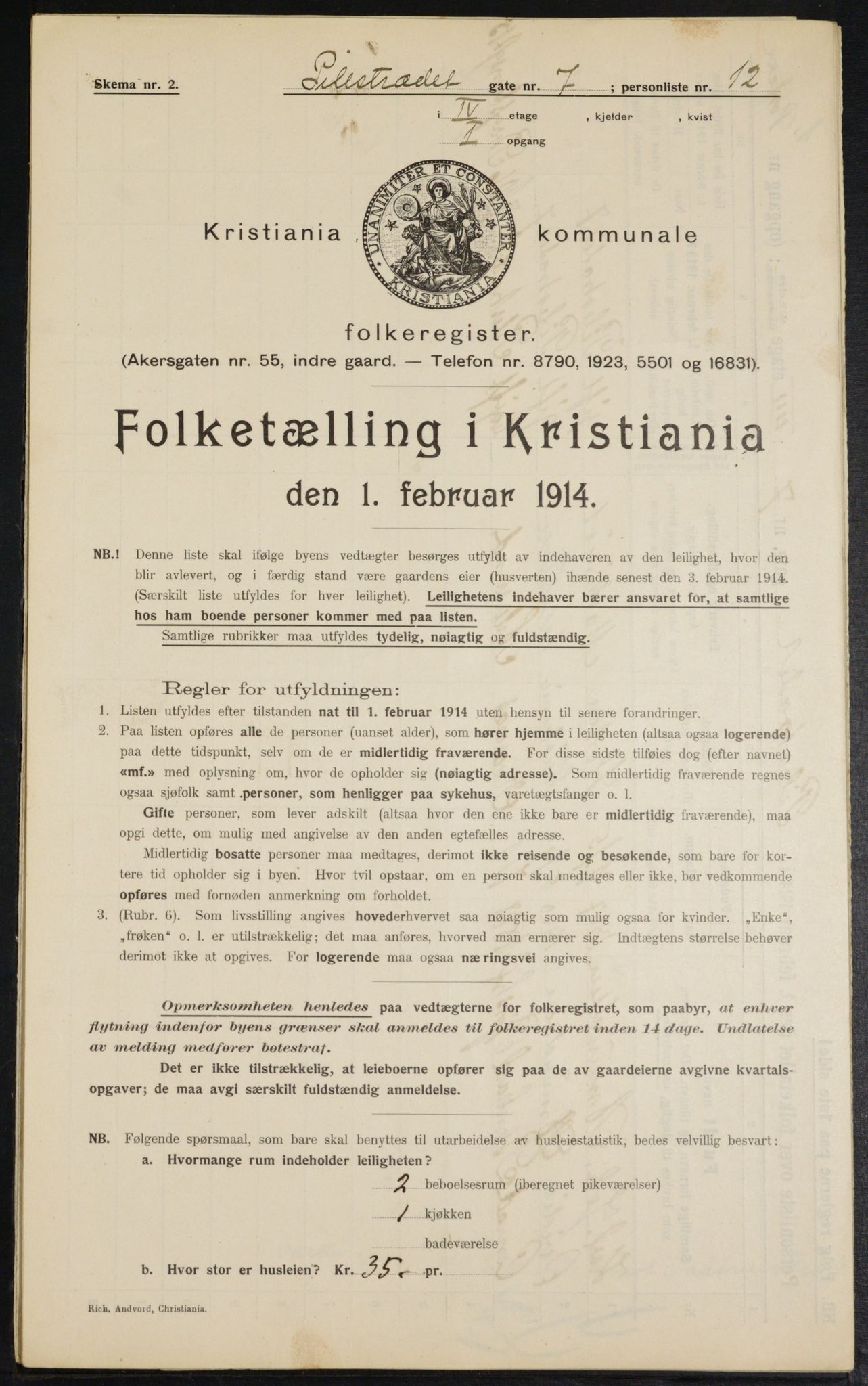 OBA, Municipal Census 1914 for Kristiania, 1914, p. 78868