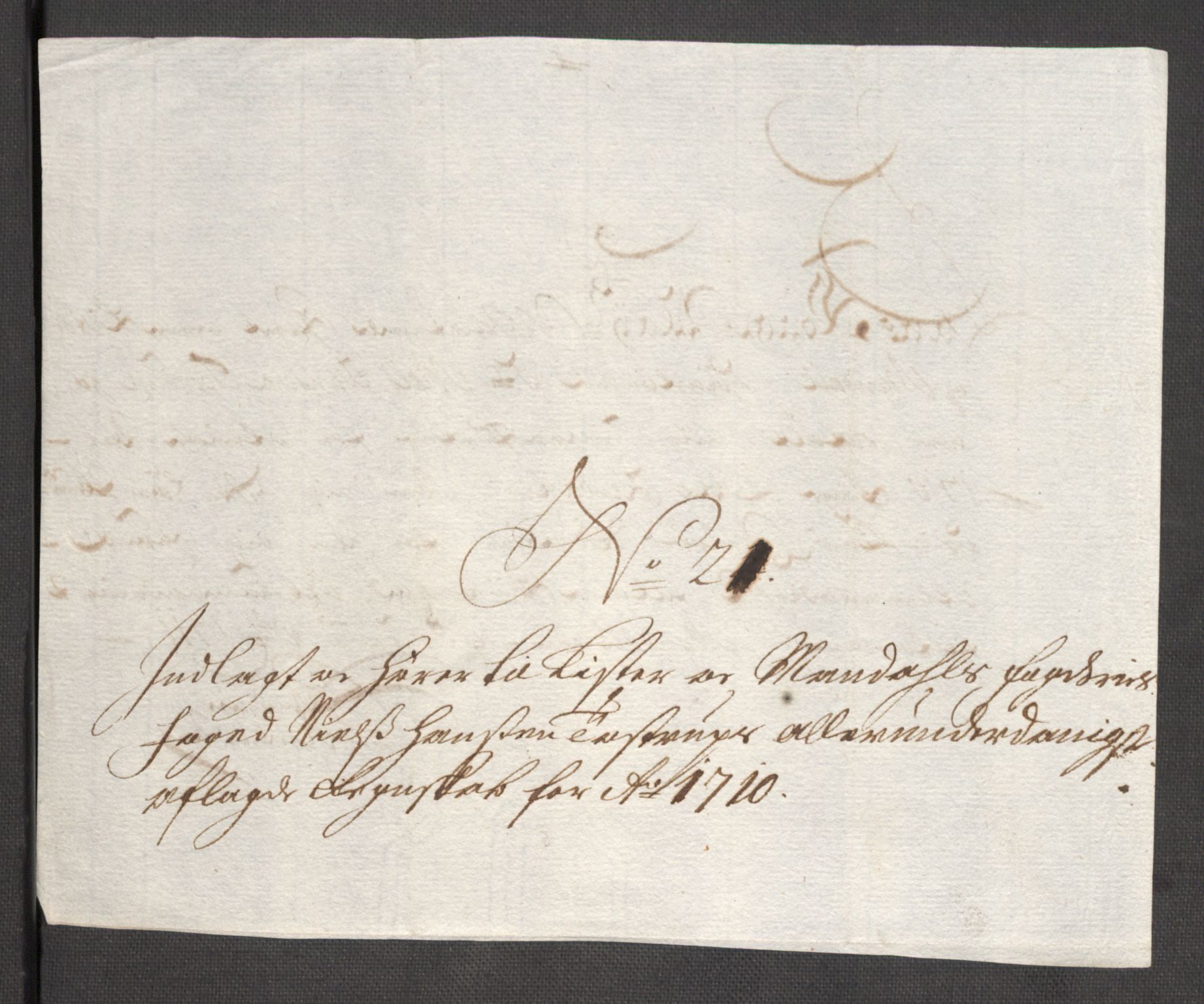 Rentekammeret inntil 1814, Reviderte regnskaper, Fogderegnskap, AV/RA-EA-4092/R43/L2553: Fogderegnskap Lista og Mandal, 1710, p. 96