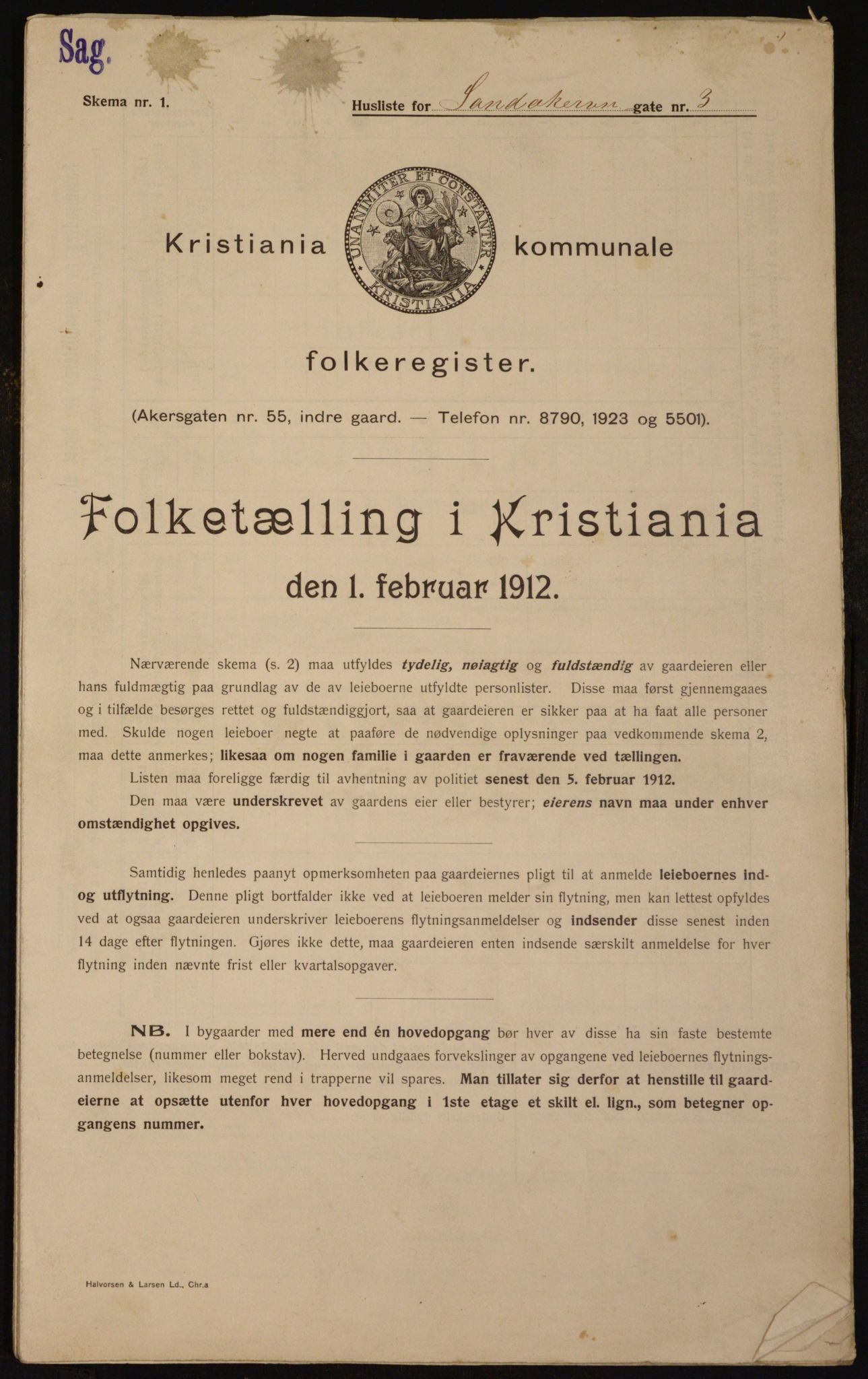 OBA, Municipal Census 1912 for Kristiania, 1912, p. 86901