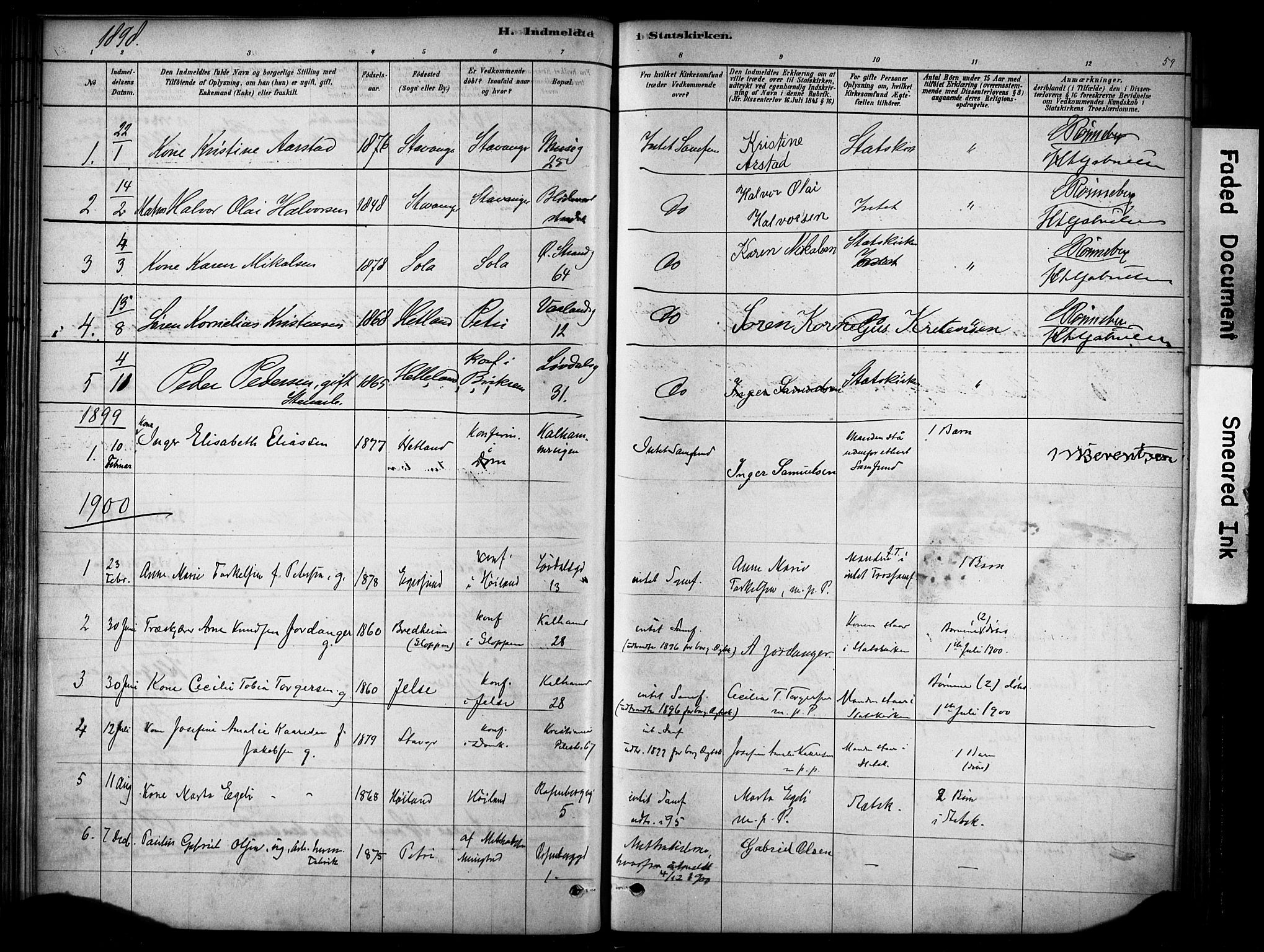 Domkirken sokneprestkontor, SAST/A-101812/001/30/30BA/L0025: Parish register (official) no. A 24, 1877-1927, p. 59