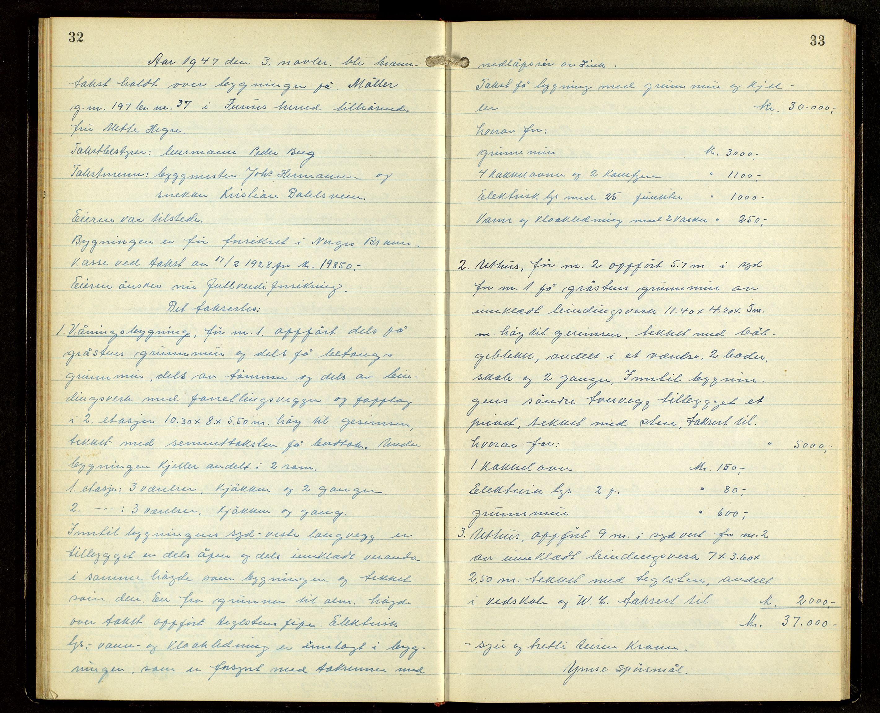 Norges Brannkasse, Furnes, AV/SAH-NBRANF-004/F/L0004: Branntakstprotokoll, 1947-1950, p. 32-33