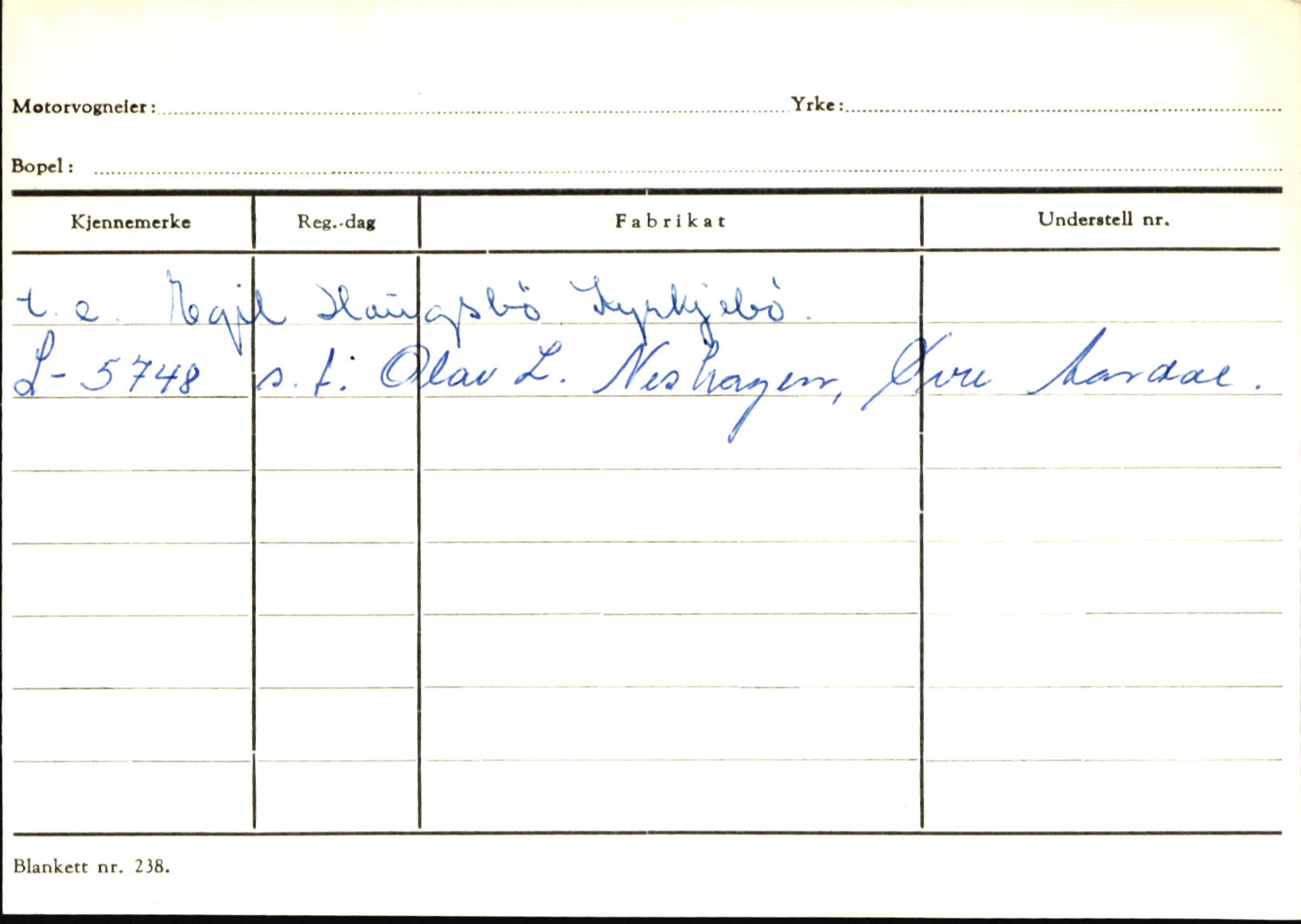 Statens vegvesen, Sogn og Fjordane vegkontor, SAB/A-5301/4/F/L0146: Registerkort Årdal R-Å samt diverse kort, 1945-1975, p. 309