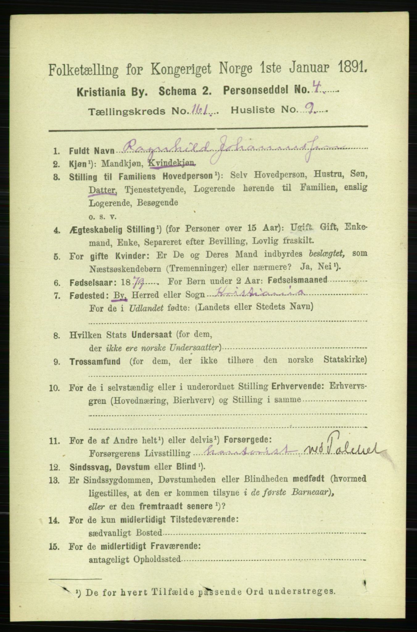 RA, 1891 census for 0301 Kristiania, 1891, p. 91774