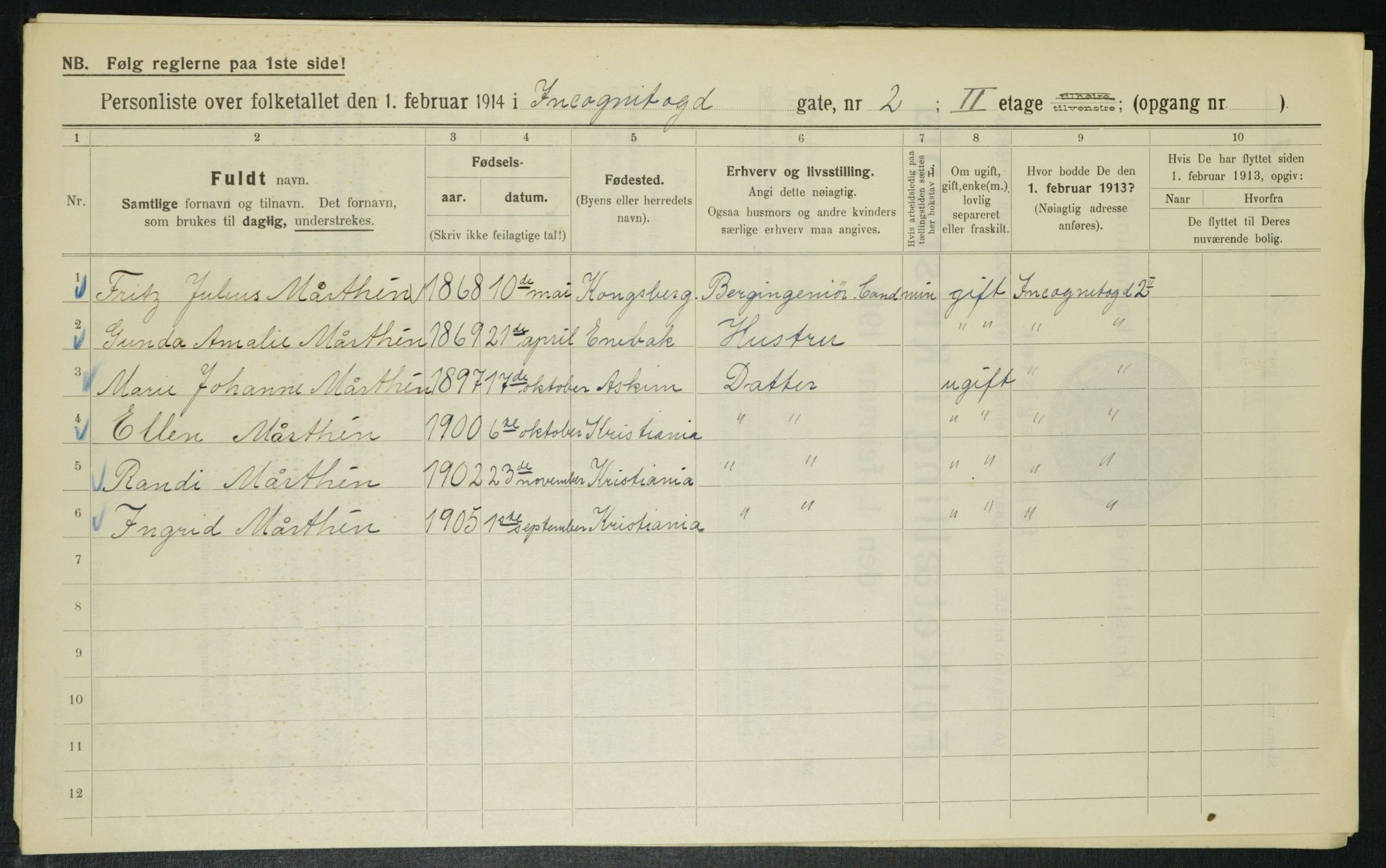 OBA, Municipal Census 1914 for Kristiania, 1914, p. 44021