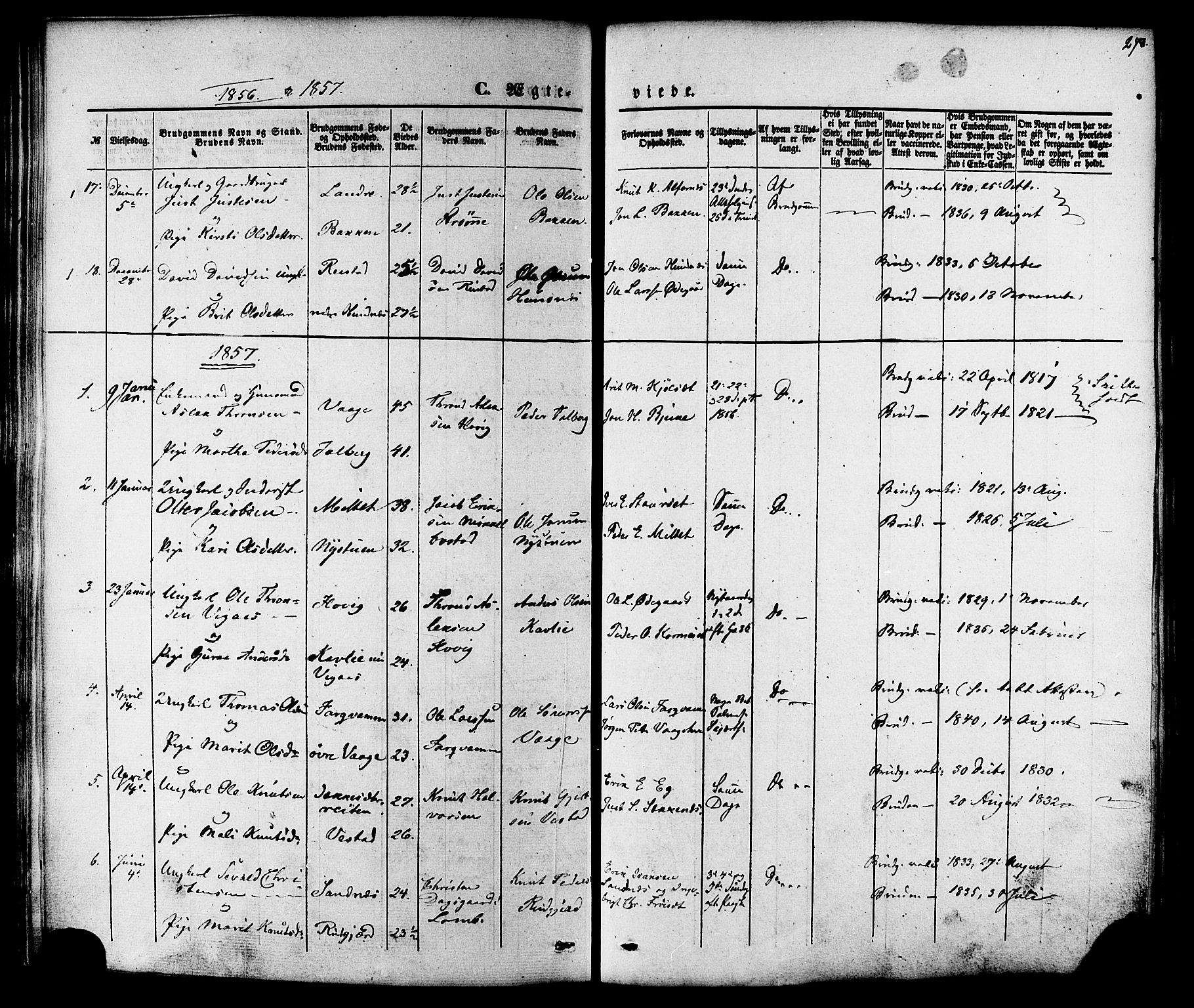 Ministerialprotokoller, klokkerbøker og fødselsregistre - Møre og Romsdal, SAT/A-1454/547/L0603: Parish register (official) no. 547A05, 1846-1877, p. 278