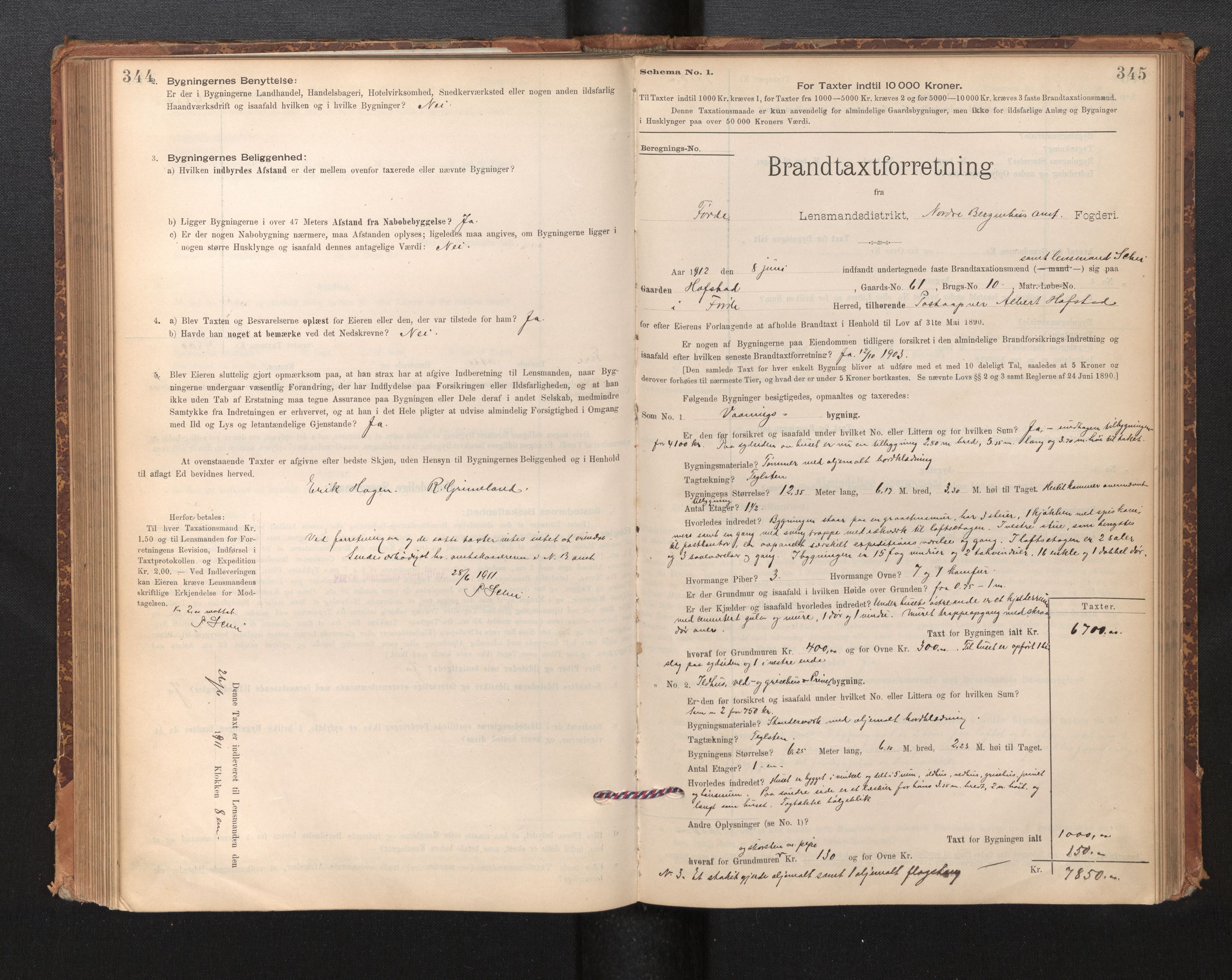 Lensmannen i Førde, SAB/A-27401/0012/L0008: Branntakstprotokoll, skjematakst, 1895-1922, p. 344-345