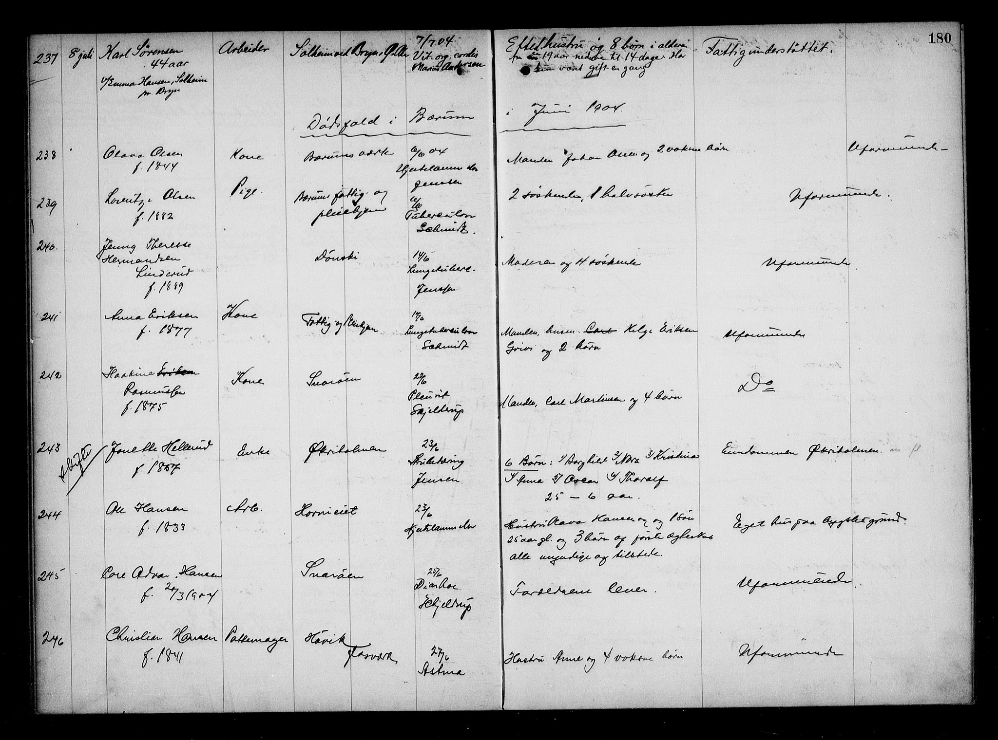 Aker kriminaldommer, skifte- og auksjonsforvalterembete, AV/SAO-A-10452/H/Hb/Hba/Hbaa/L0001: Dødsfallsprotokoll, 1901-1907, p. 180