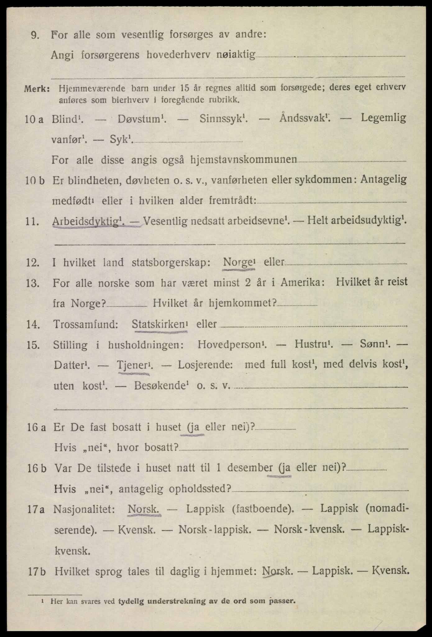 SAT, 1920 census for Skjerstad, 1920, p. 2146