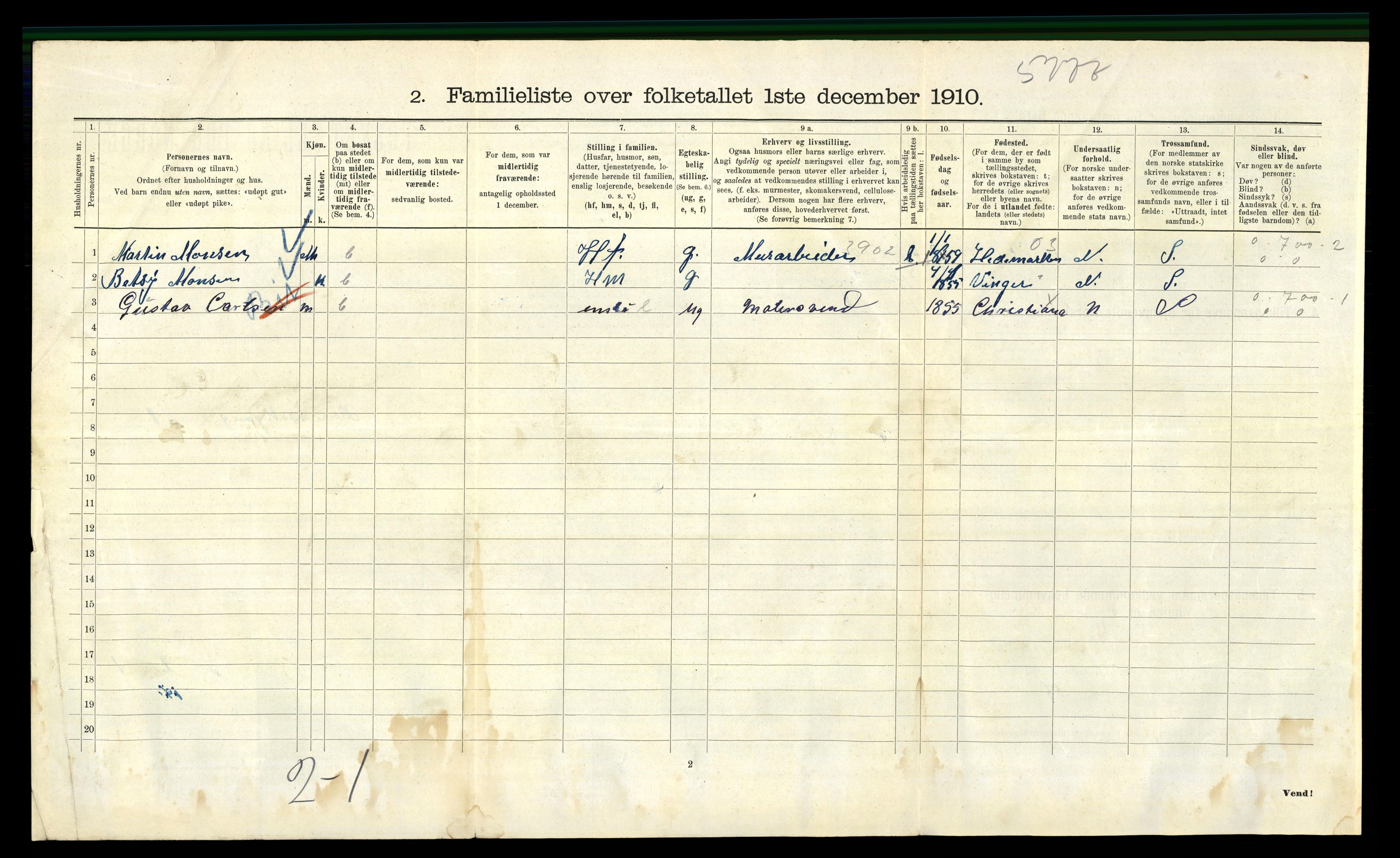 RA, 1910 census for Kristiania, 1910, p. 124818