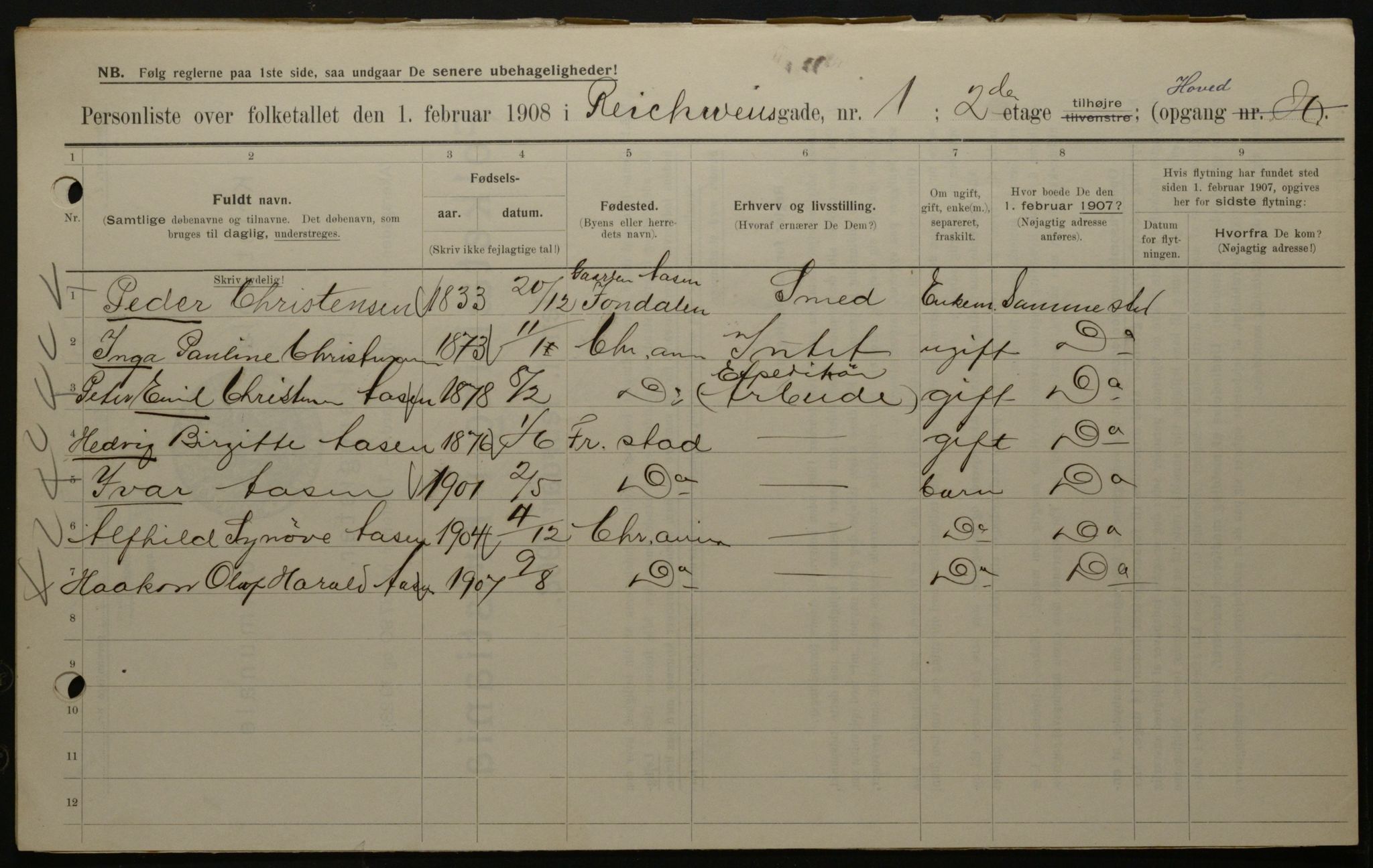 OBA, Municipal Census 1908 for Kristiania, 1908, p. 74288