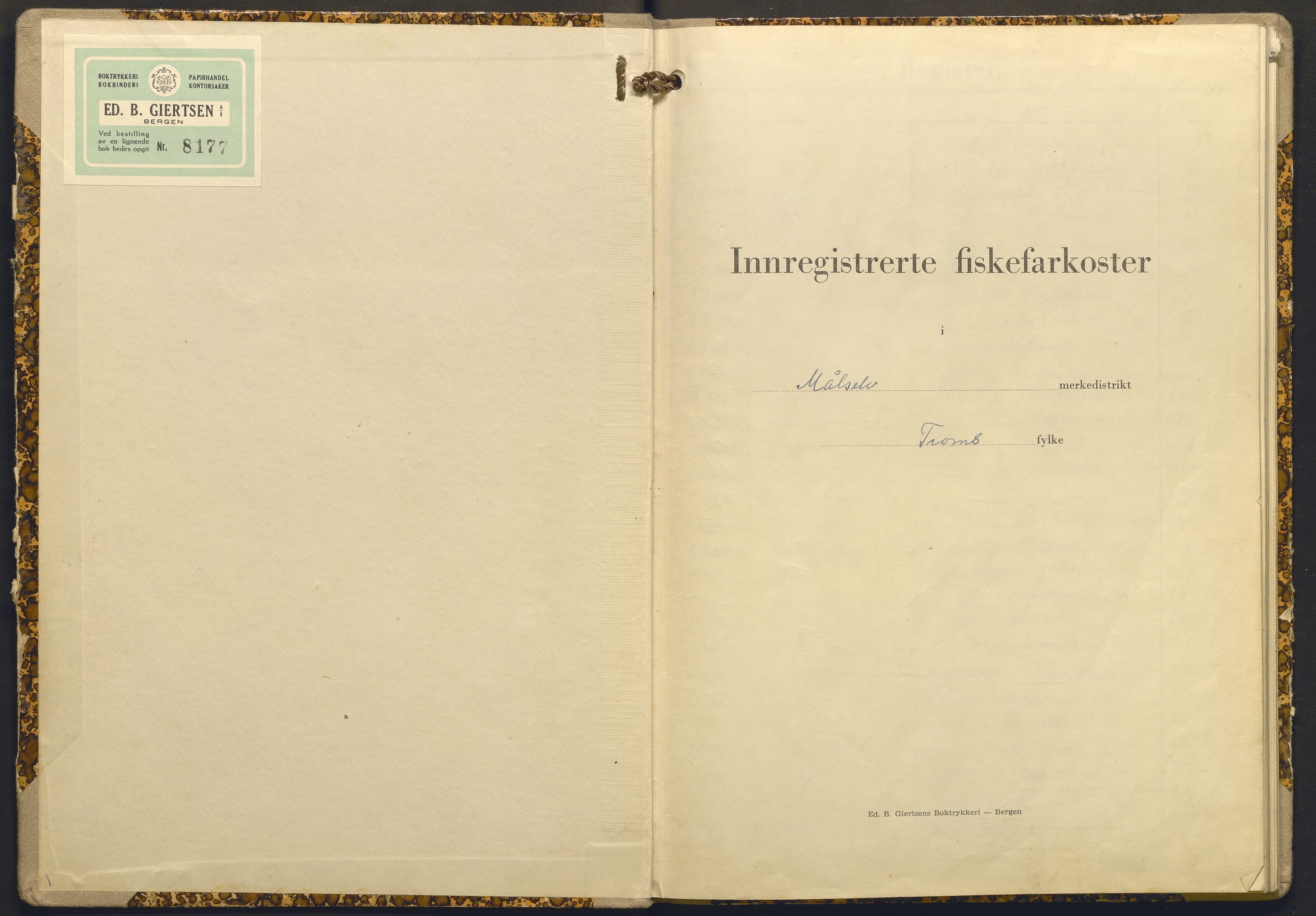 Fiskeridirektoratet - 1 Adm. ledelse - 13 Båtkontoret, AV/SAB-A-2003/I/Ia/Iab/L0050: 135.0220/2 Merkeprotokoll - Målselv, 1957-1966