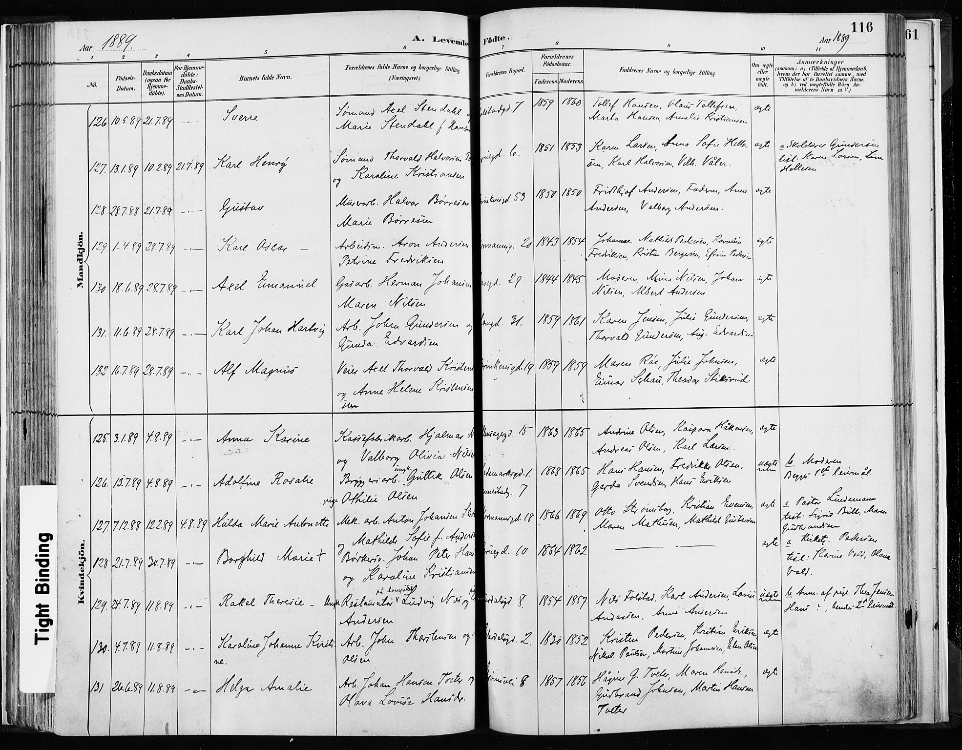 Kampen prestekontor Kirkebøker, SAO/A-10853/F/Fa/L0003: Parish register (official) no. I 3, 1886-1892, p. 116