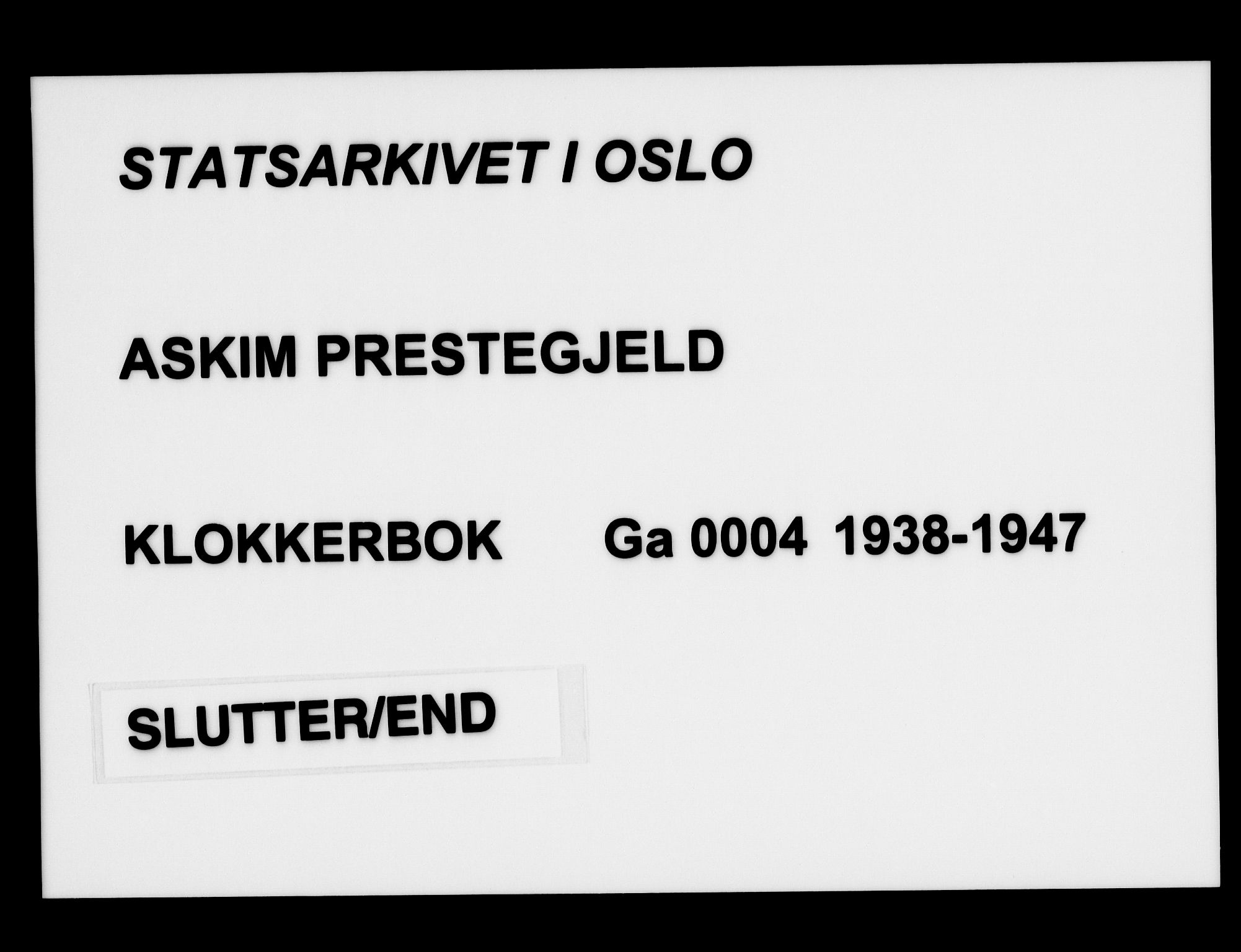 Askim prestekontor Kirkebøker, AV/SAO-A-10900/G/Ga/L0004: Parish register (copy) no. 4, 1938-1947