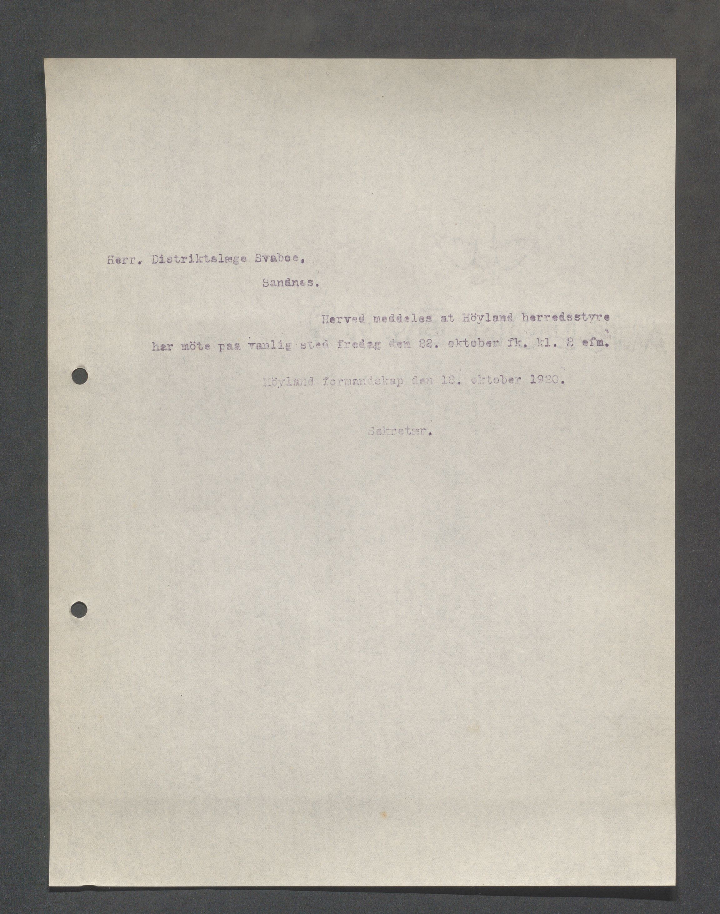 Høyland kommune - Formannskapet, IKAR/K-100046/B/L0005: Kopibok, 1918-1921, p. 1370