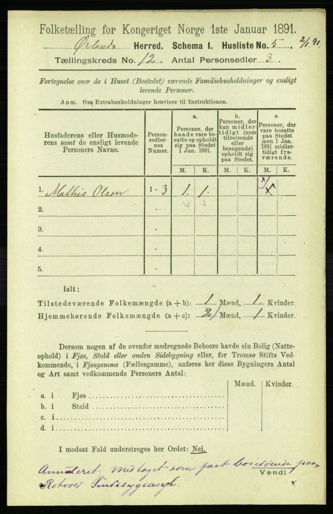 RA, 1891 census for 1621 Ørland, 1891, p. 5178