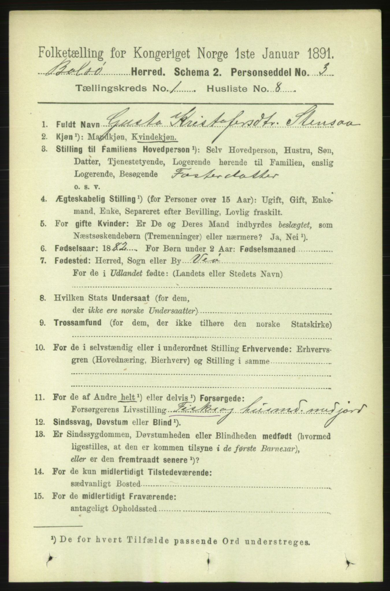 RA, 1891 census for 1544 Bolsøy, 1891, p. 221