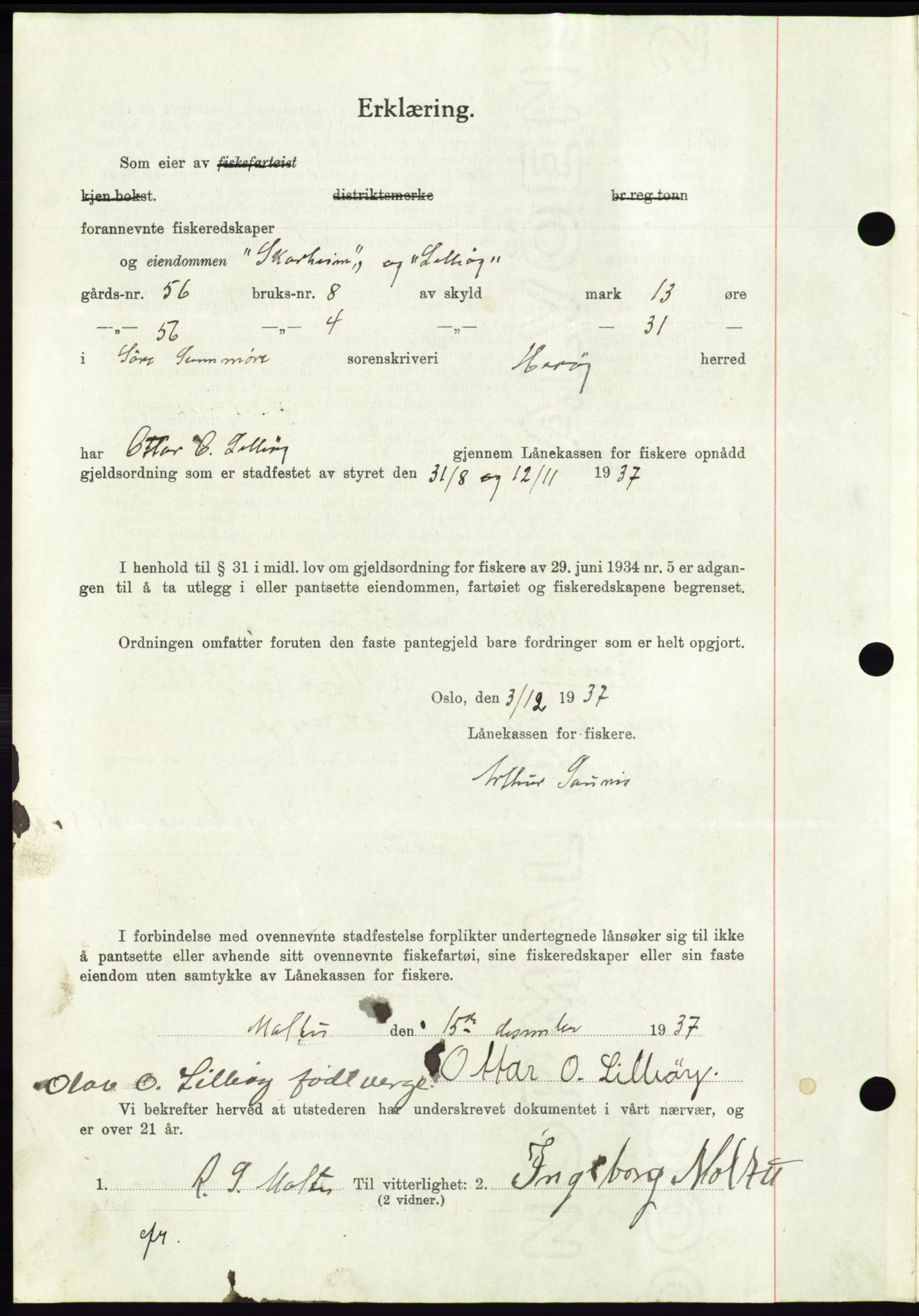 Søre Sunnmøre sorenskriveri, AV/SAT-A-4122/1/2/2C/L0065: Mortgage book no. 59, 1938-1938, Diary no: : 417/1938