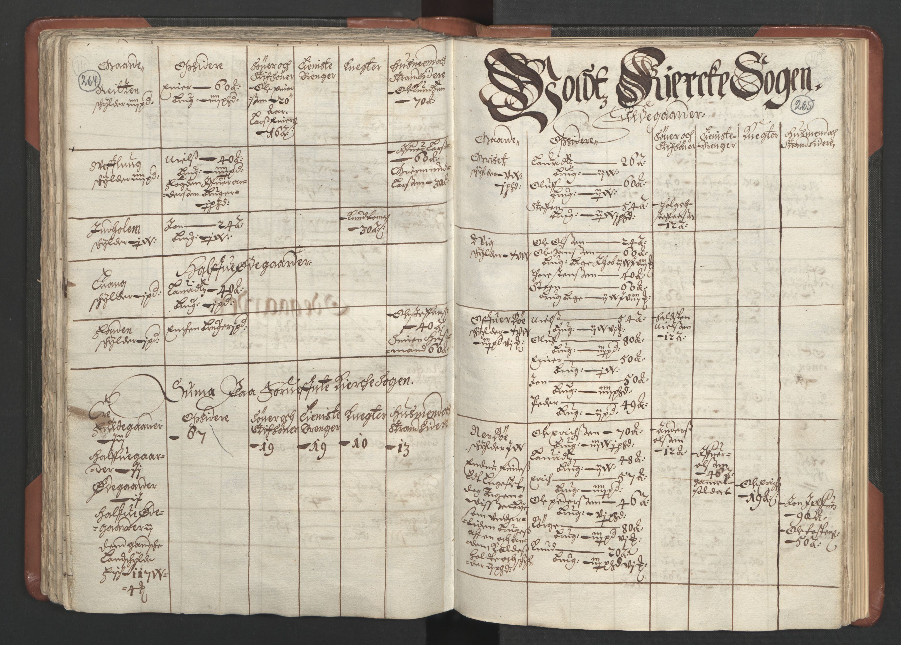 RA, Bailiff's Census 1664-1666, no. 16: Romsdal fogderi and Sunnmøre fogderi, 1664-1665, p. 264-265