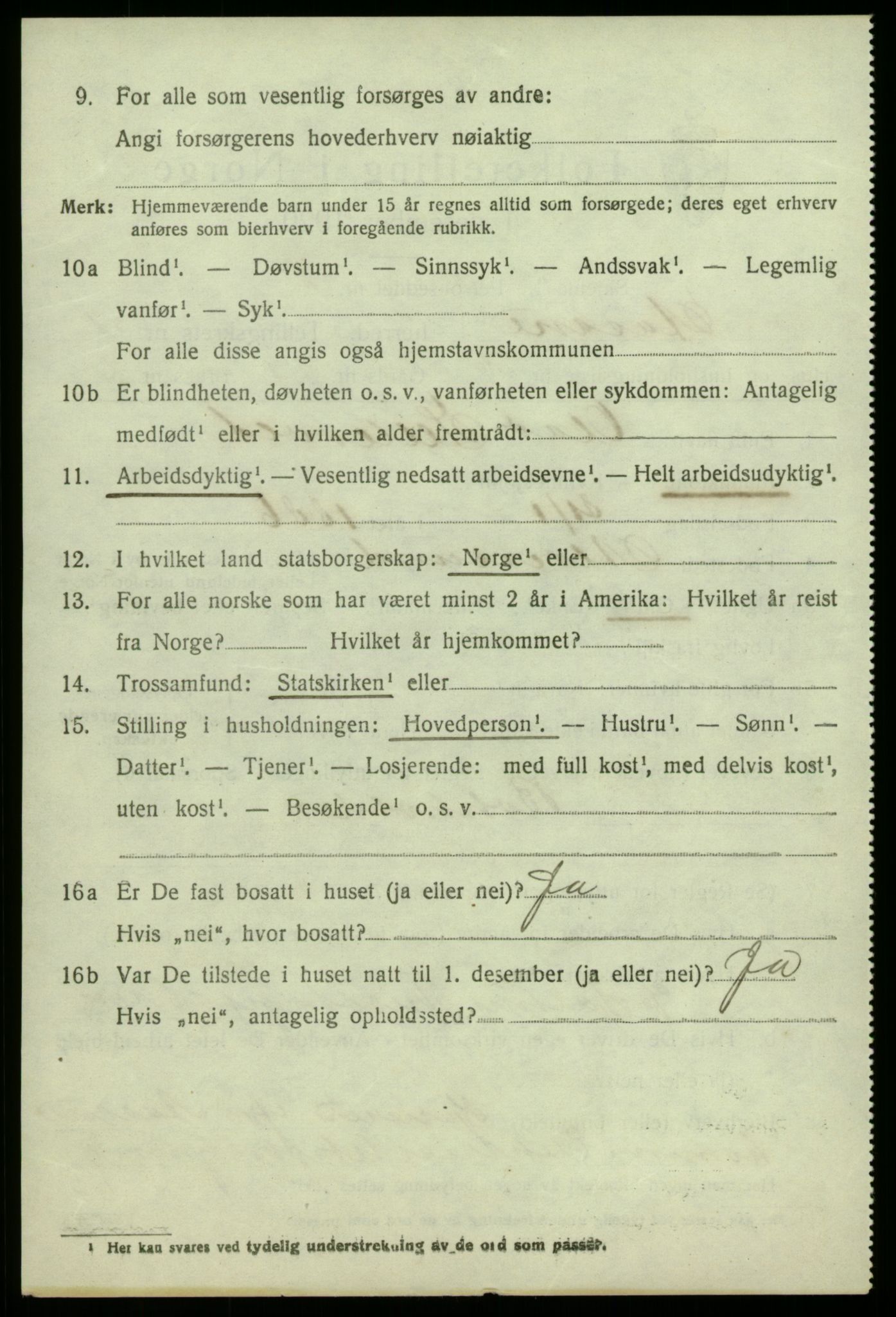 SAB, 1920 census for Åsane, 1920, p. 1210