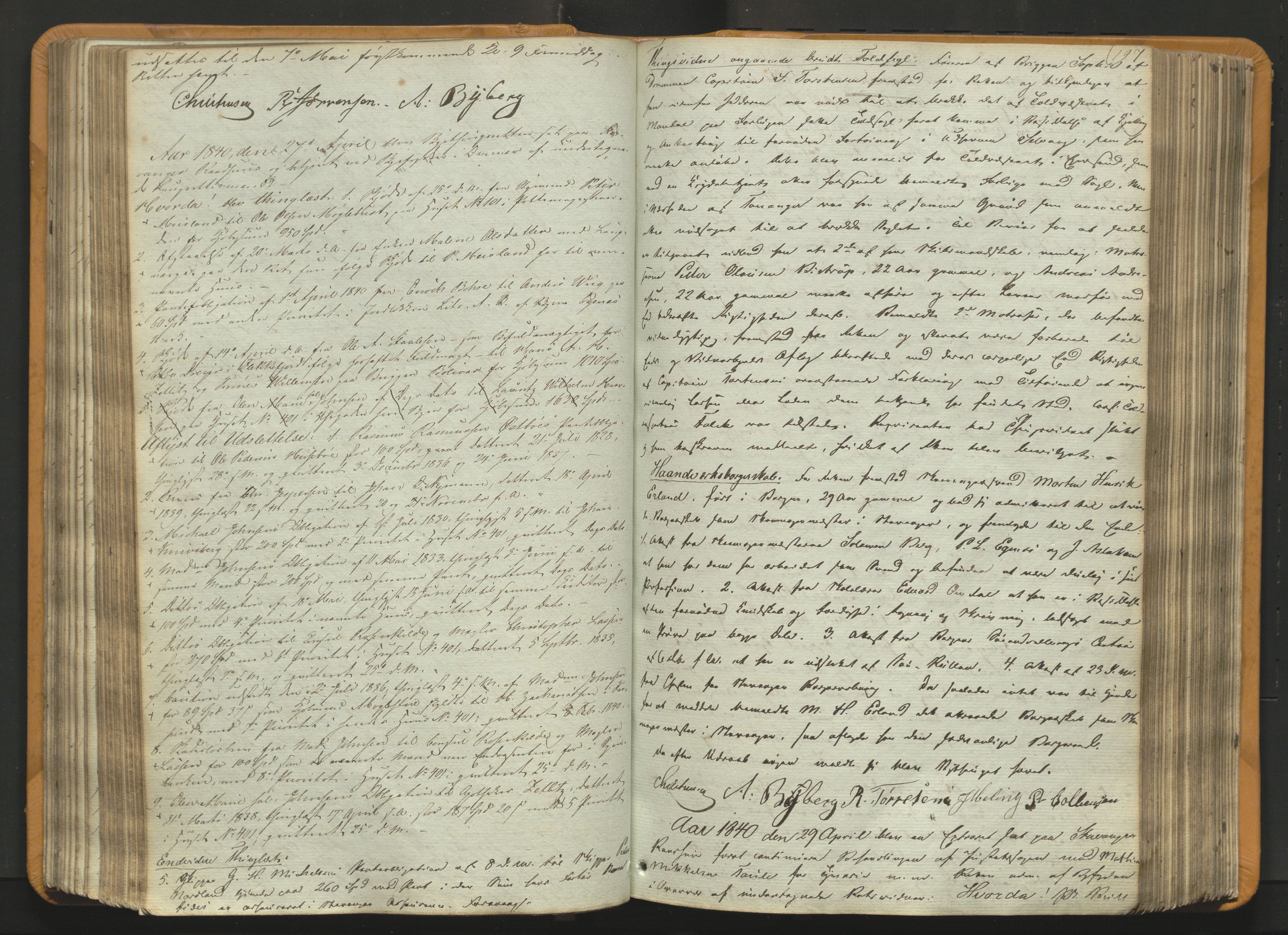 Stavanger byfogd, AV/SAST-A-101408/001/3/30/30BA/L0054: Bytingprotkoll, 1838-1843, p. 196b-197a