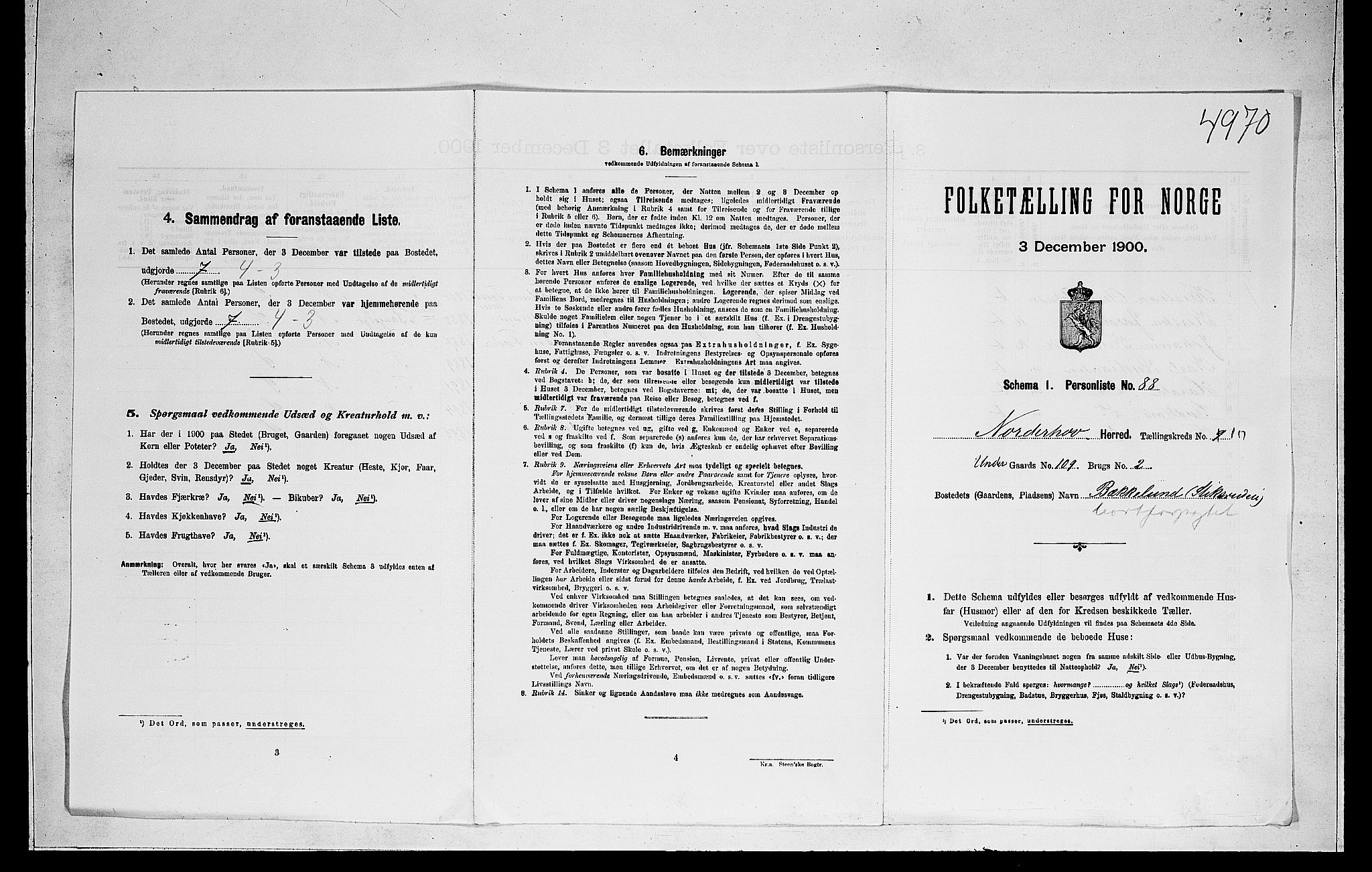 RA, 1900 census for Norderhov, 1900, p. 2459