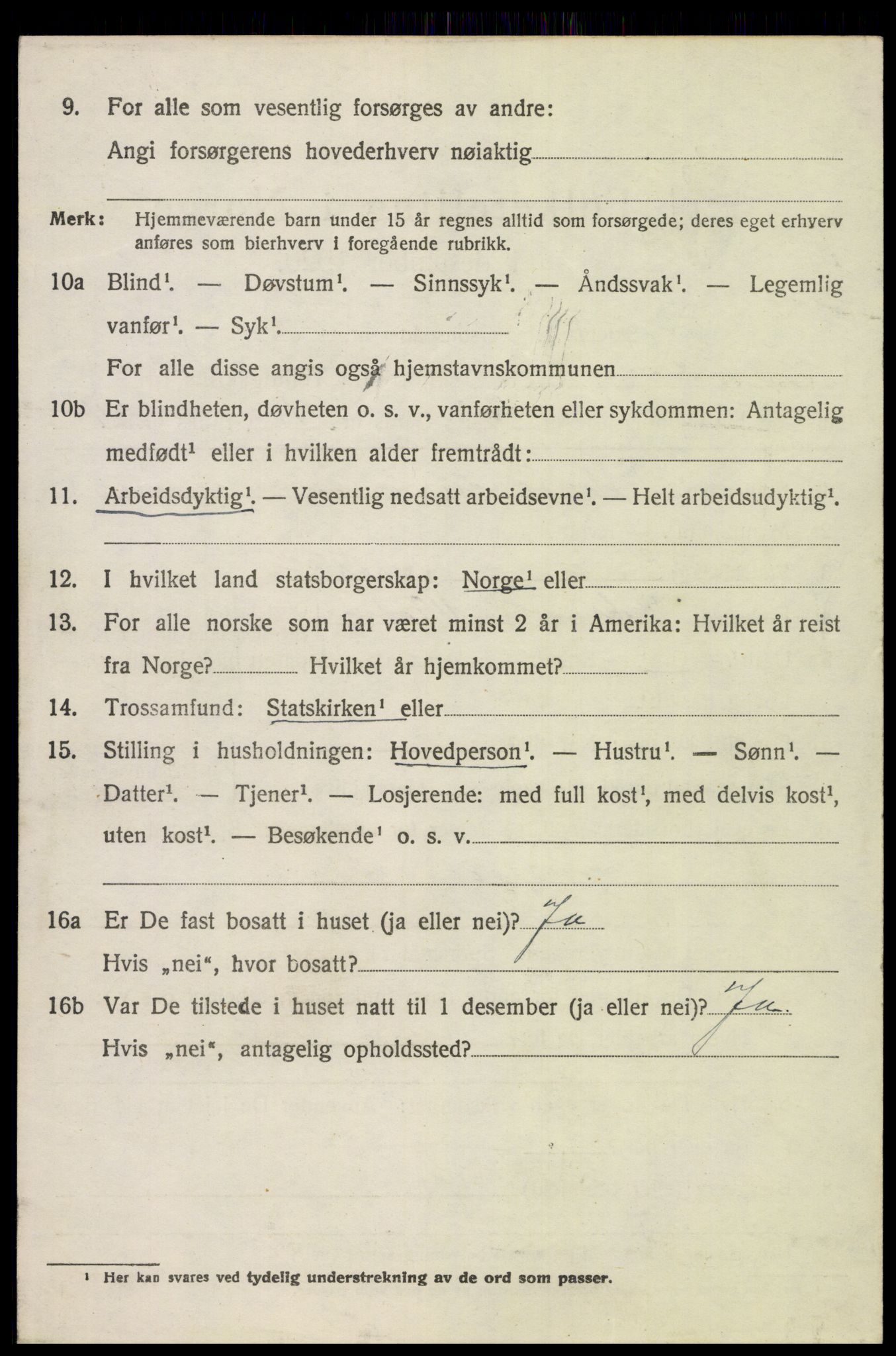 SAH, 1920 census for Vestre Toten, 1920, p. 8197