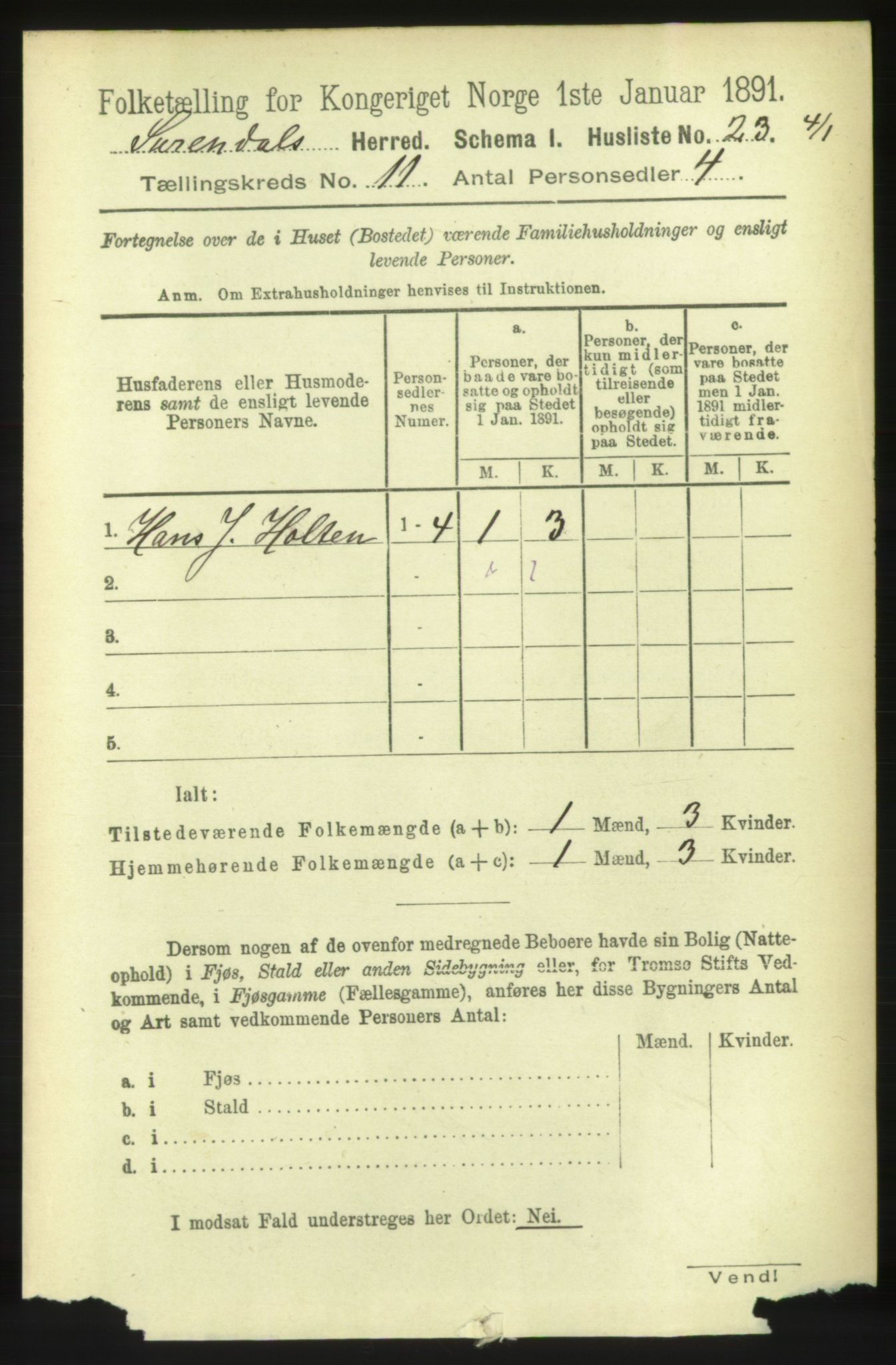 RA, 1891 census for 1566 Surnadal, 1891, p. 2668