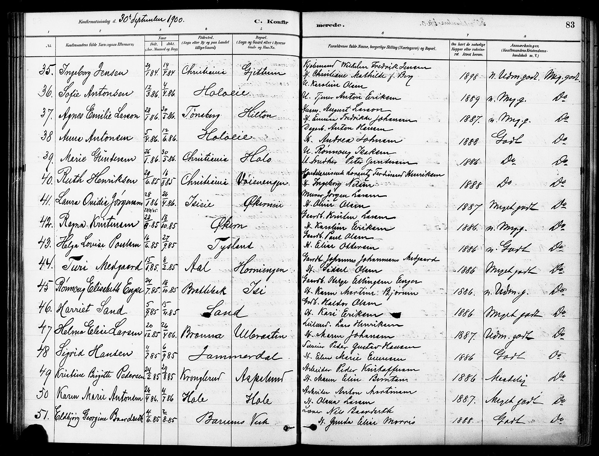 Asker prestekontor Kirkebøker, AV/SAO-A-10256a/F/Fb/L0002: Parish register (official) no. II 2, 1879-1921, p. 83