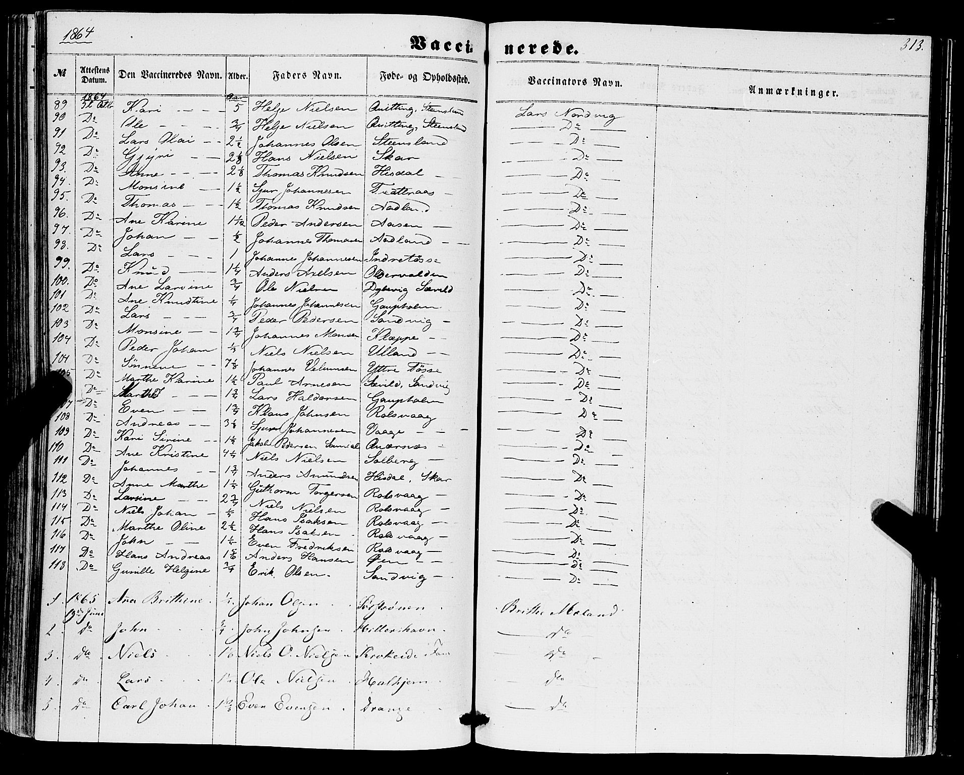 Os sokneprestembete, SAB/A-99929: Parish register (official) no. A 17, 1860-1873, p. 313