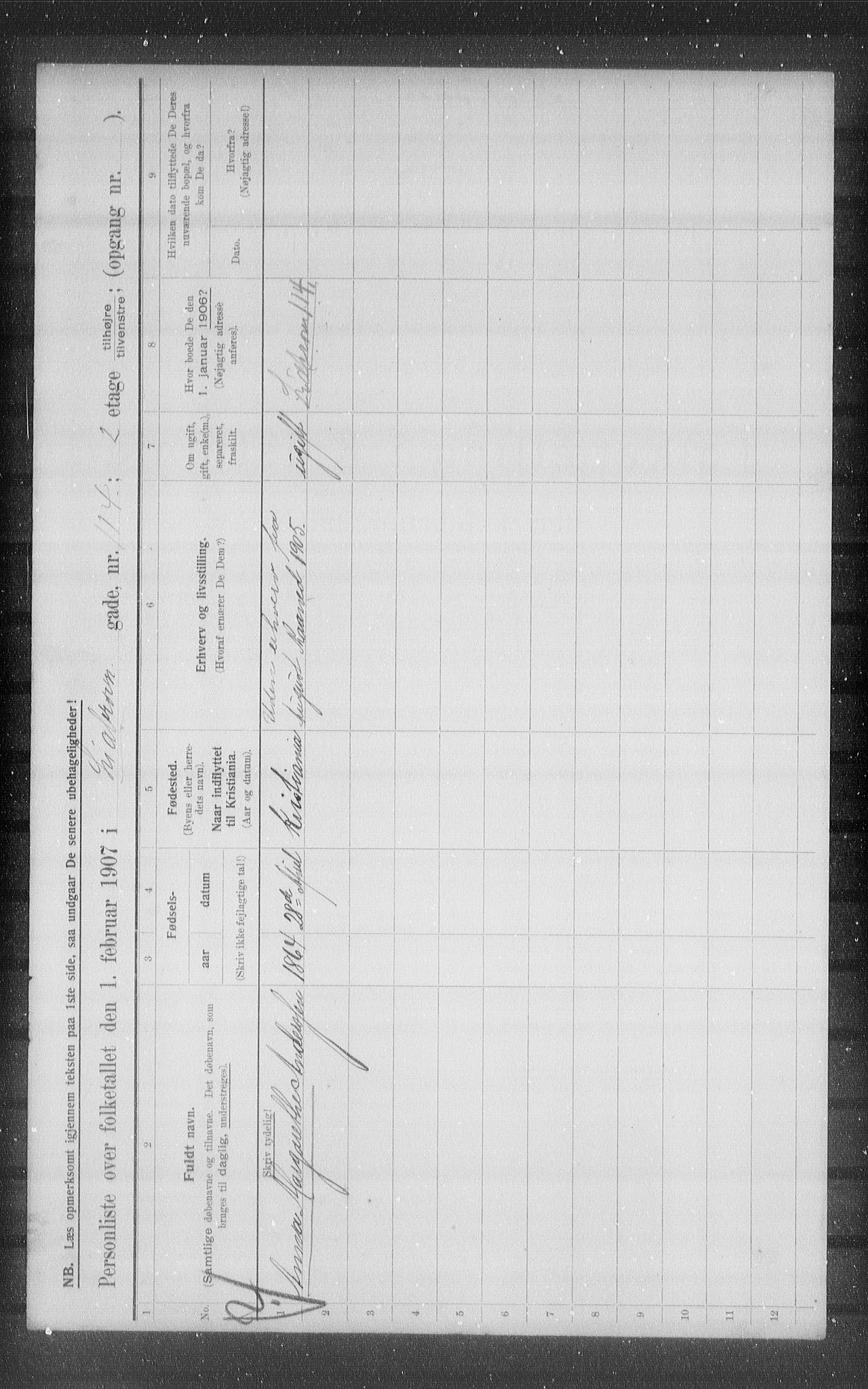 OBA, Municipal Census 1907 for Kristiania, 1907, p. 29599