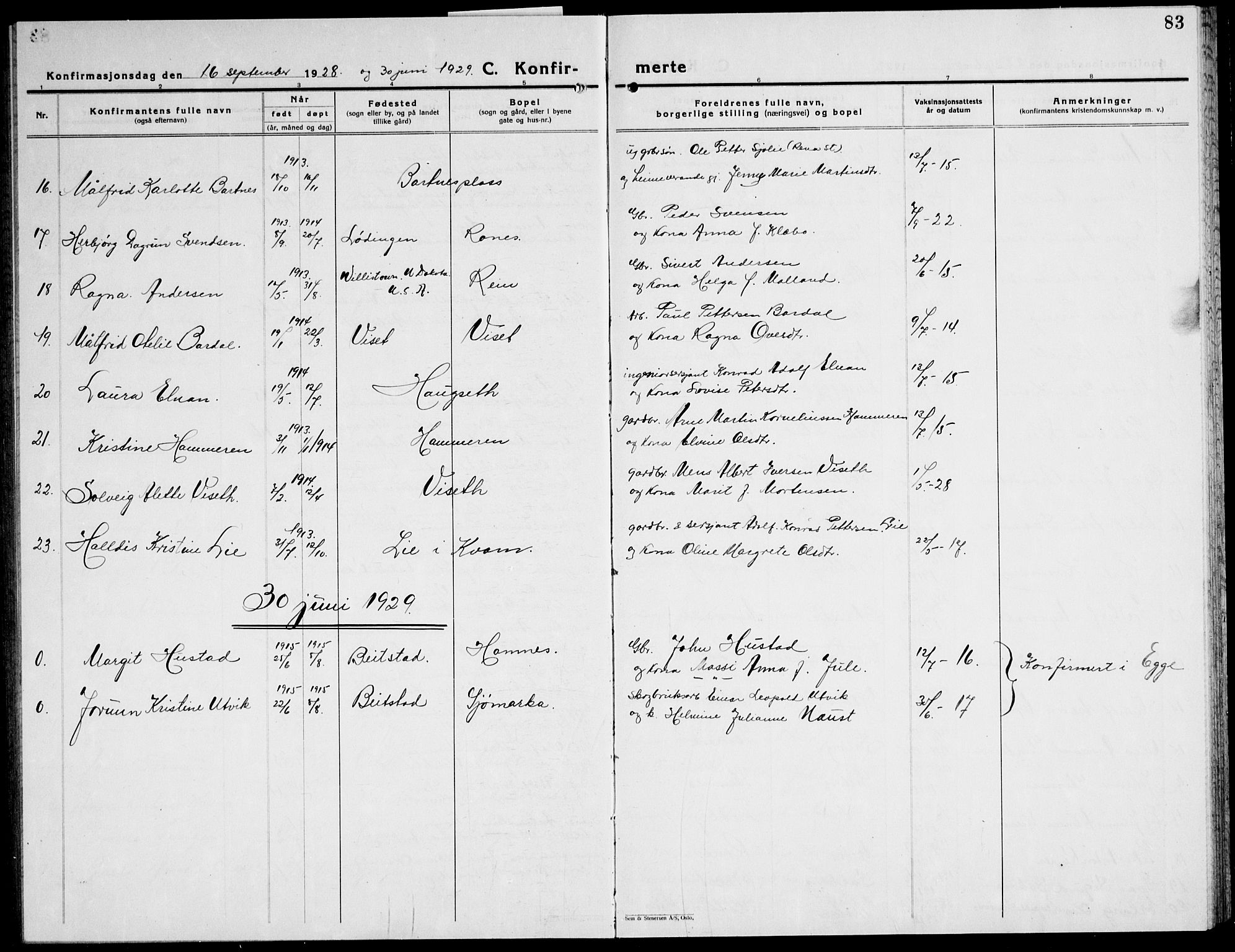 Ministerialprotokoller, klokkerbøker og fødselsregistre - Nord-Trøndelag, SAT/A-1458/741/L0403: Parish register (copy) no. 741C04, 1925-1944, p. 83