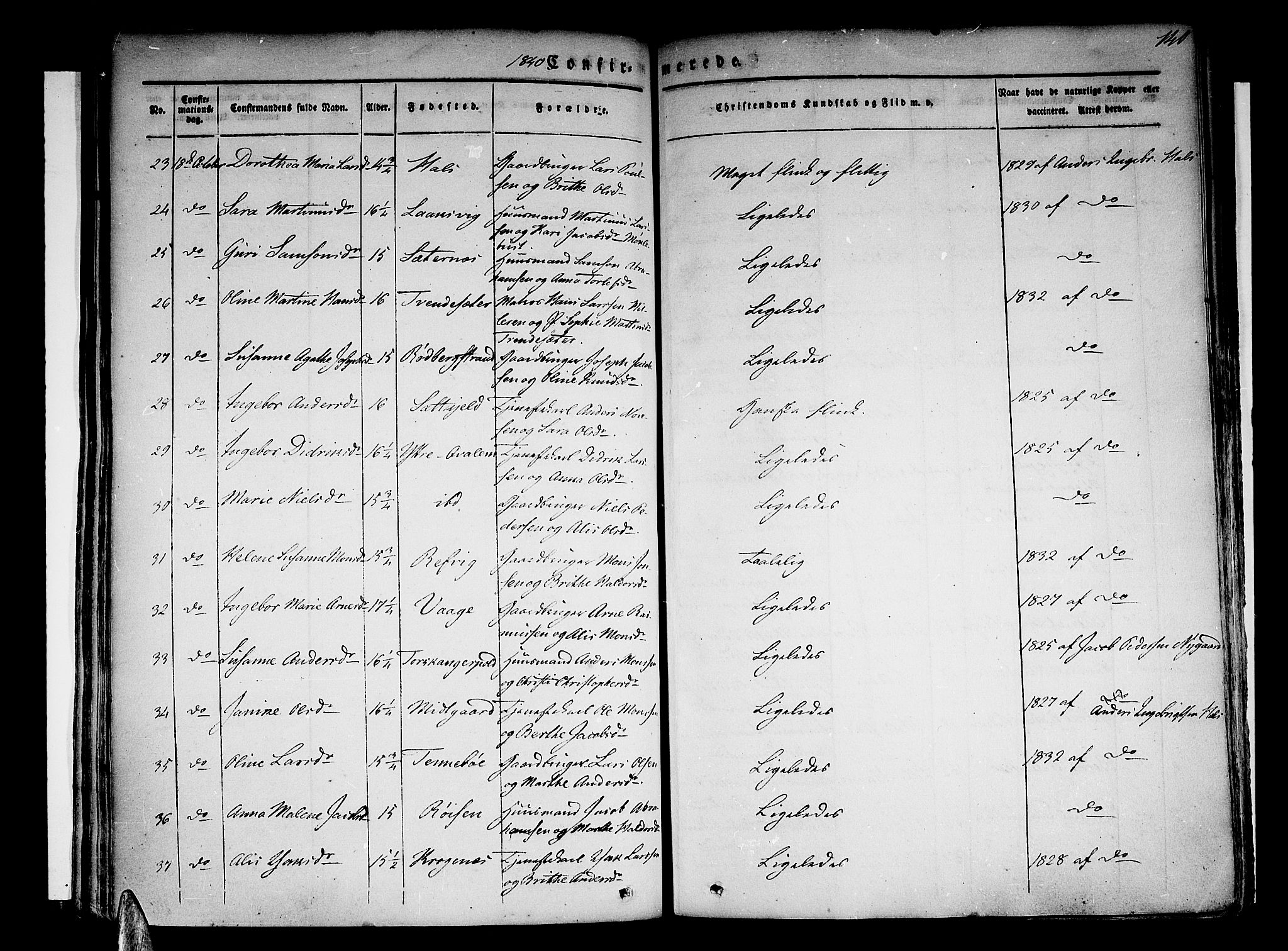 Selje sokneprestembete, AV/SAB-A-99938/H/Ha/Haa/Haaa: Parish register (official) no. A 9, 1829-1844, p. 140