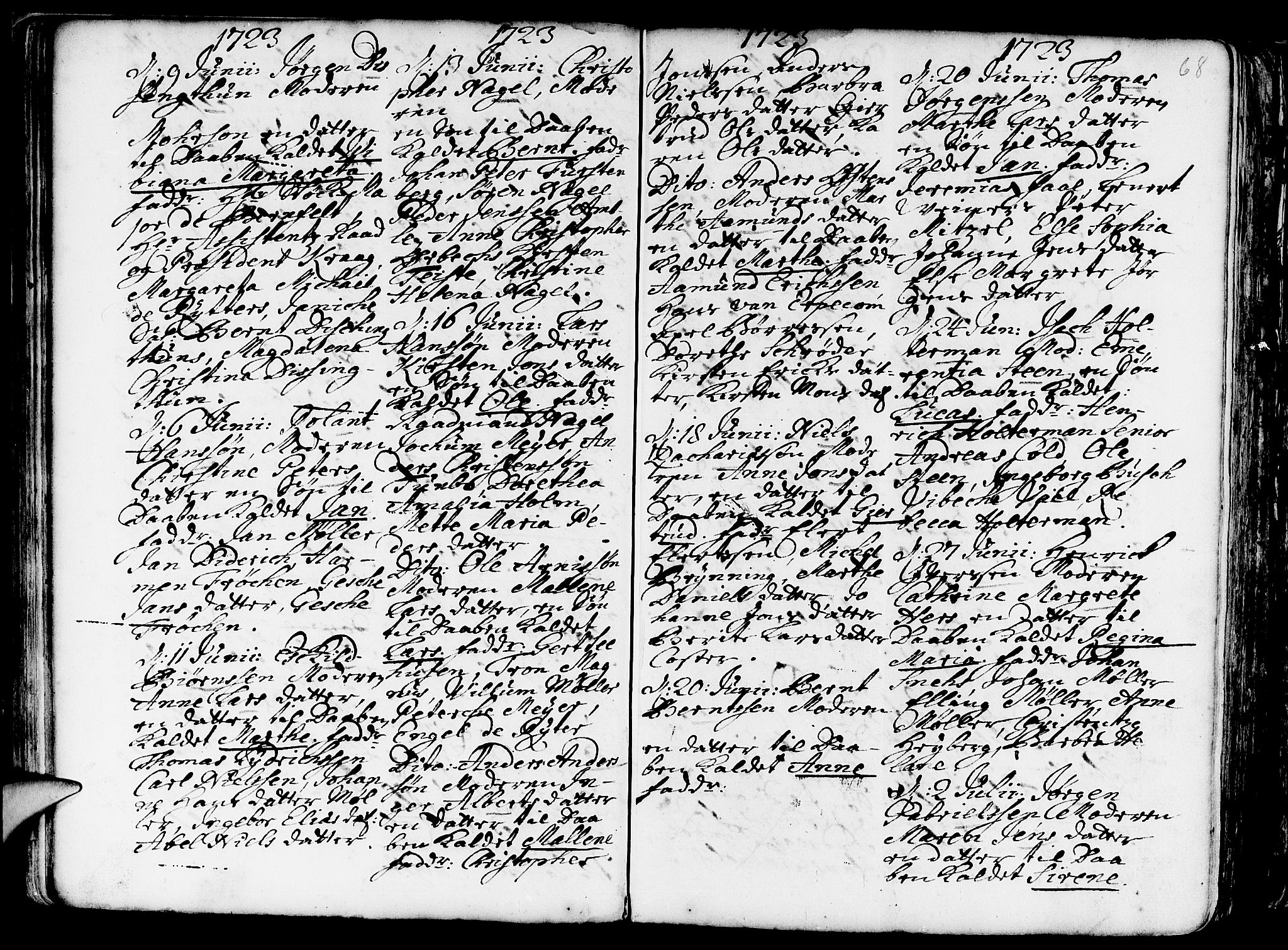 Nykirken Sokneprestembete, AV/SAB-A-77101/H/Haa/L0003: Parish register (official) no. A 3, 1717-1764, p. 68