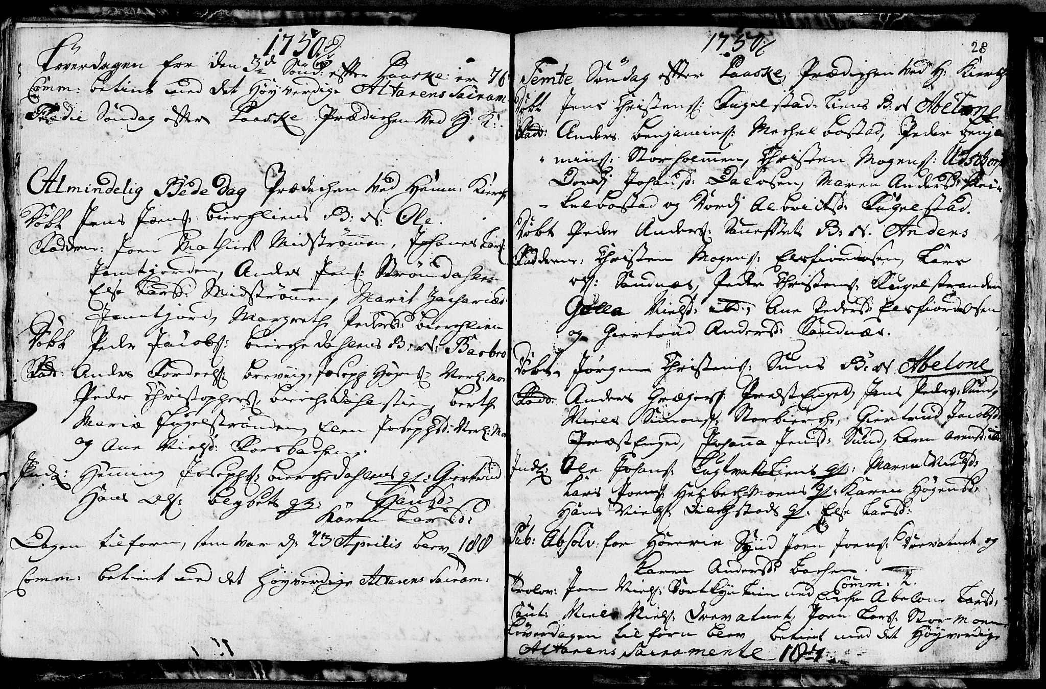 Ministerialprotokoller, klokkerbøker og fødselsregistre - Nordland, SAT/A-1459/825/L0347: Parish register (official) no. 825A03, 1748-1751, p. 28