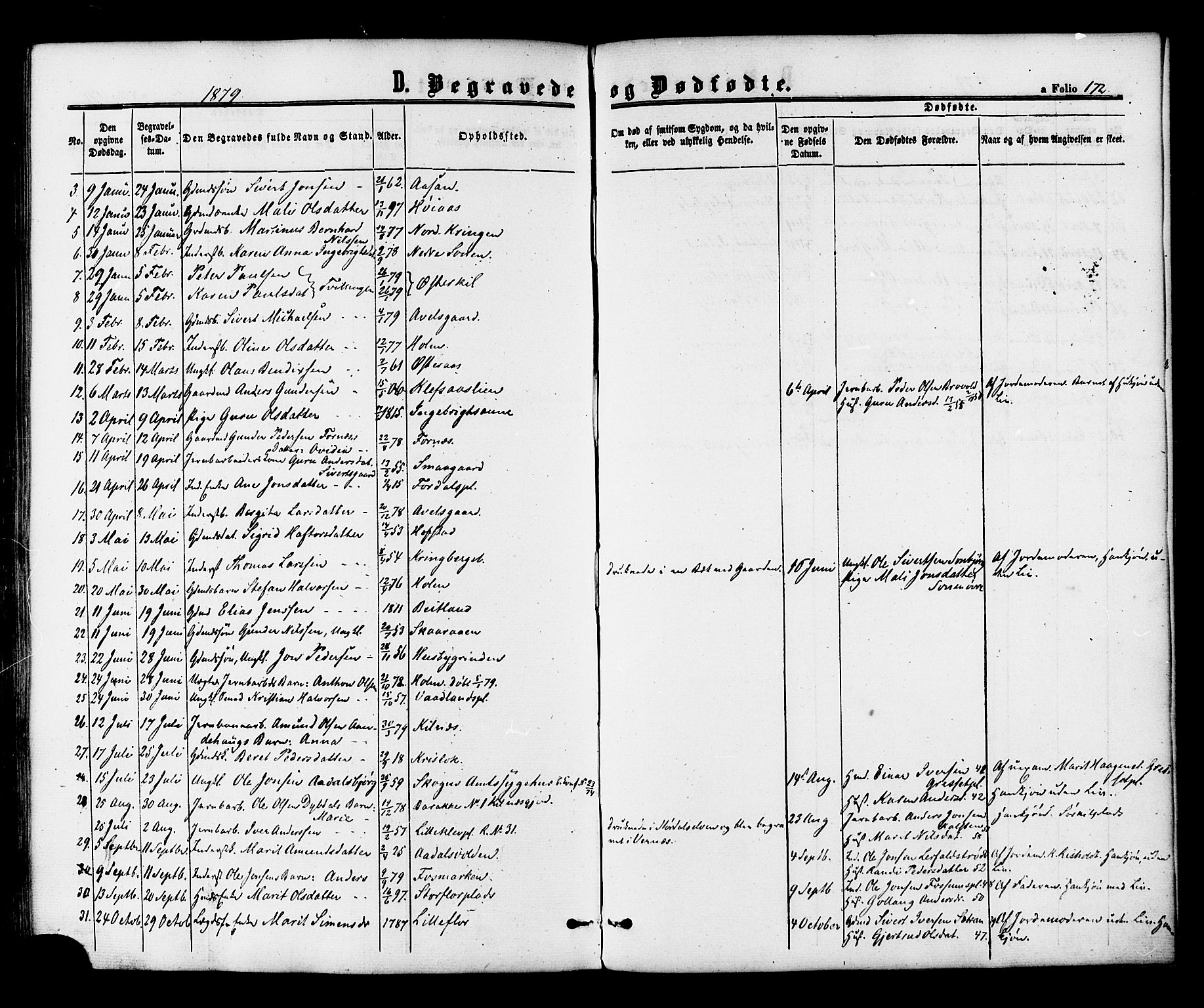 Ministerialprotokoller, klokkerbøker og fødselsregistre - Nord-Trøndelag, SAT/A-1458/703/L0029: Parish register (official) no. 703A02, 1863-1879, p. 172