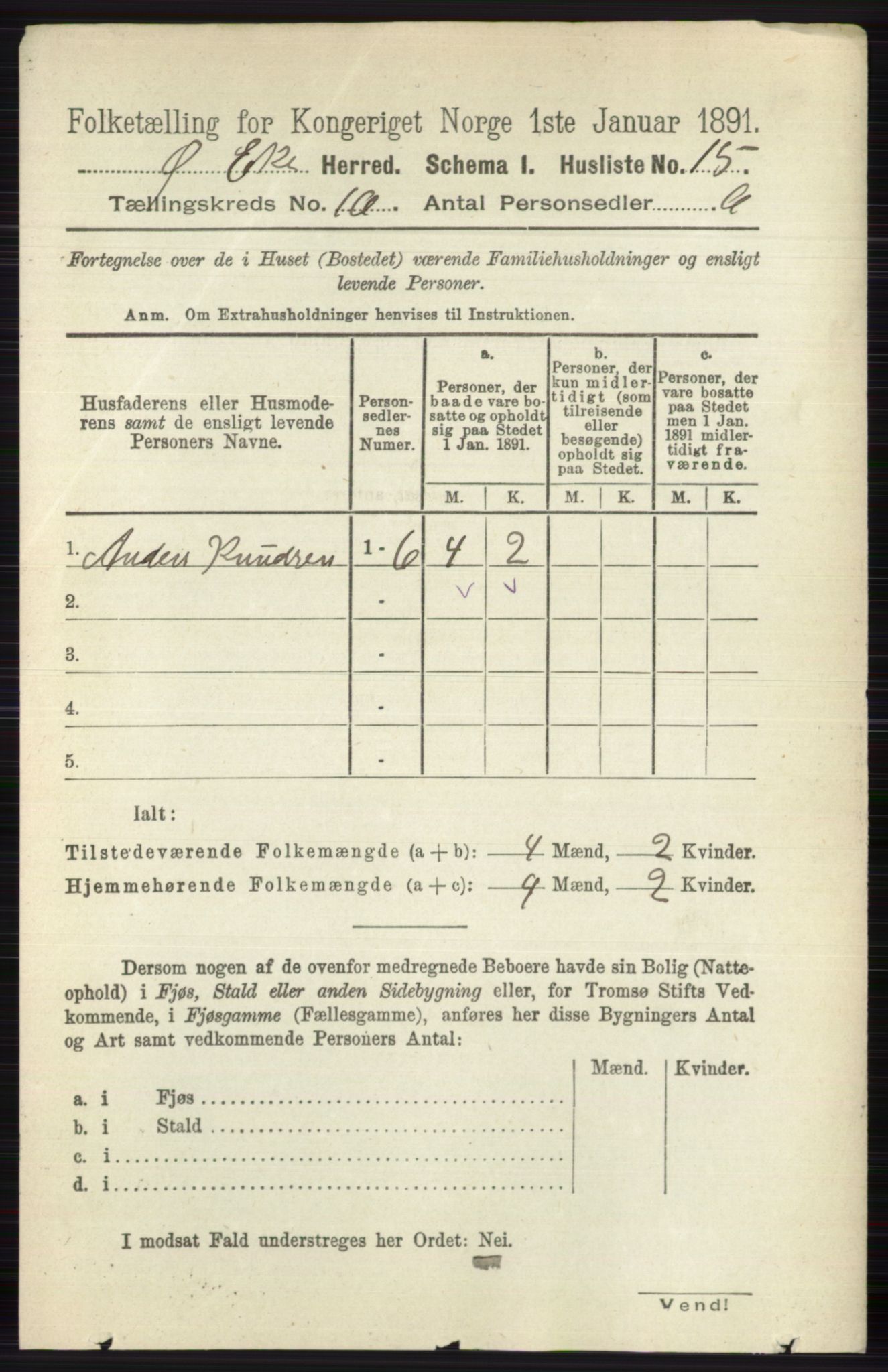 RA, 1891 census for 0624 Øvre Eiker, 1891, p. 7642