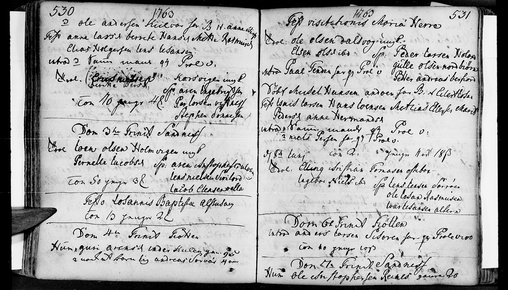 Ministerialprotokoller, klokkerbøker og fødselsregistre - Nordland, AV/SAT-A-1459/830/L0434: Parish register (official) no. 830A03, 1737-1767, p. 530-531