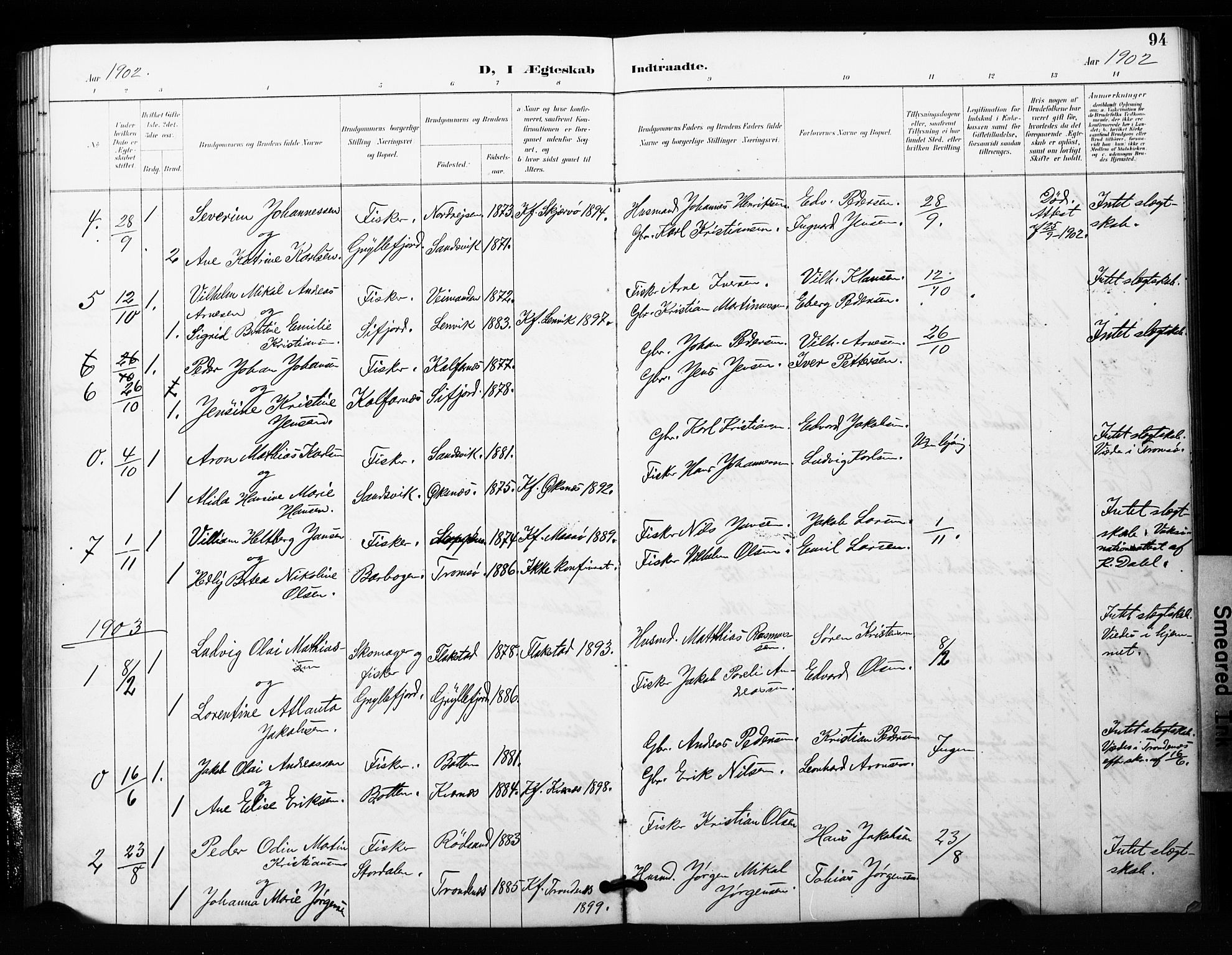 Berg sokneprestkontor, SATØ/S-1318/G/Ga/Gaa/L0006kirke: Parish register (official) no. 6, 1894-1904, p. 94