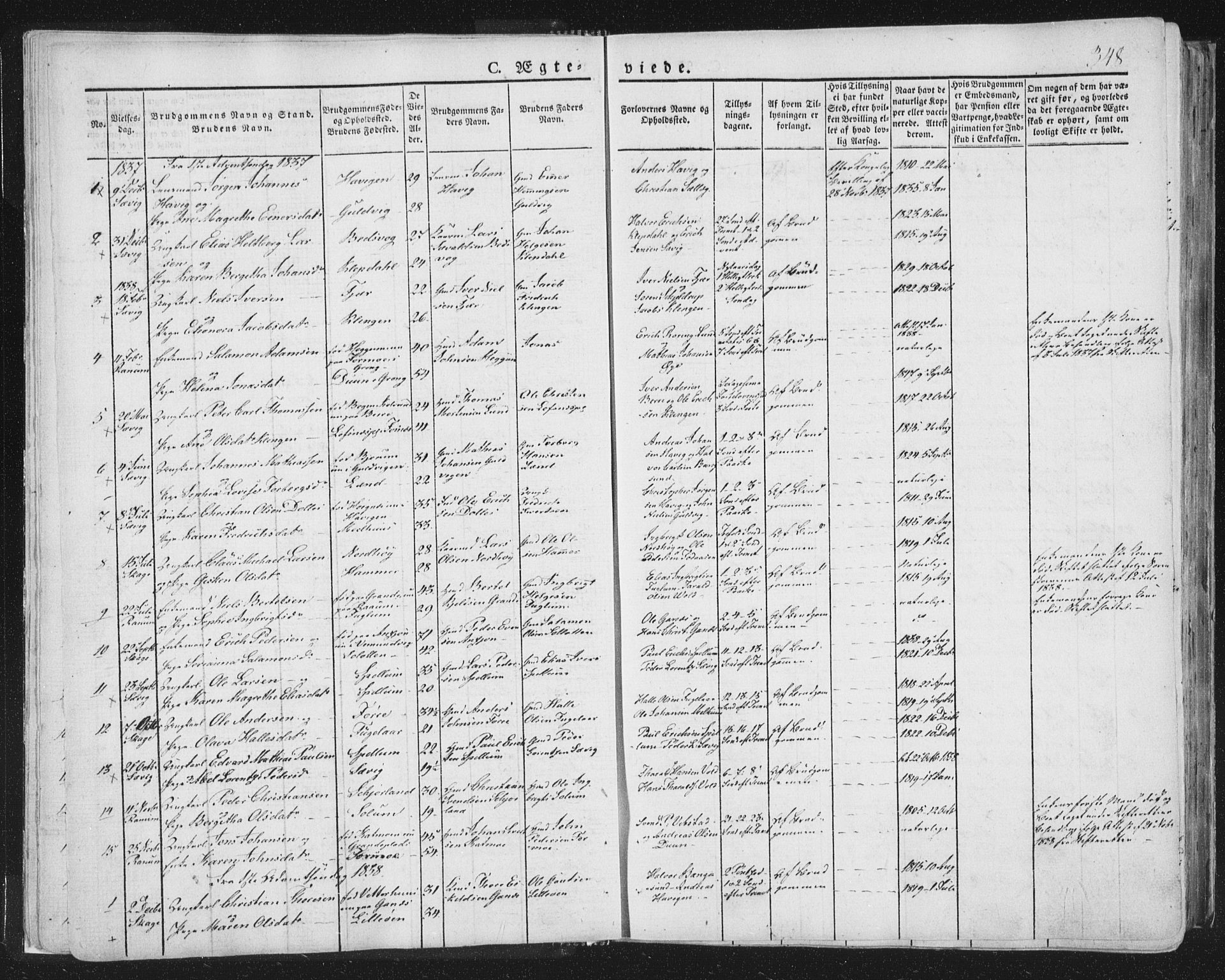 Ministerialprotokoller, klokkerbøker og fødselsregistre - Nord-Trøndelag, SAT/A-1458/764/L0552: Parish register (official) no. 764A07b, 1824-1865, p. 348